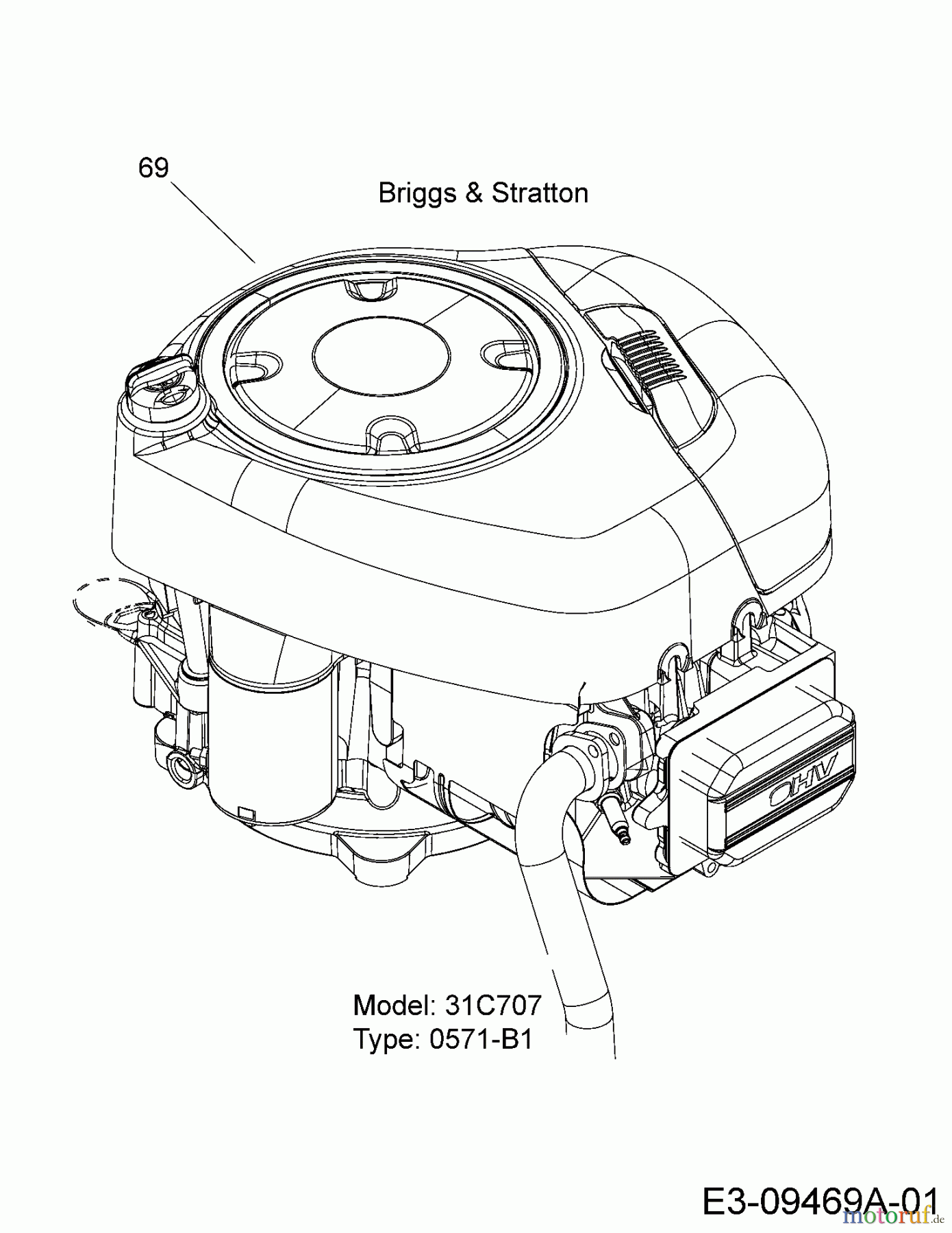  MTD Rasentraktoren LG 175 13AN773G600  (2009) Motor B&S