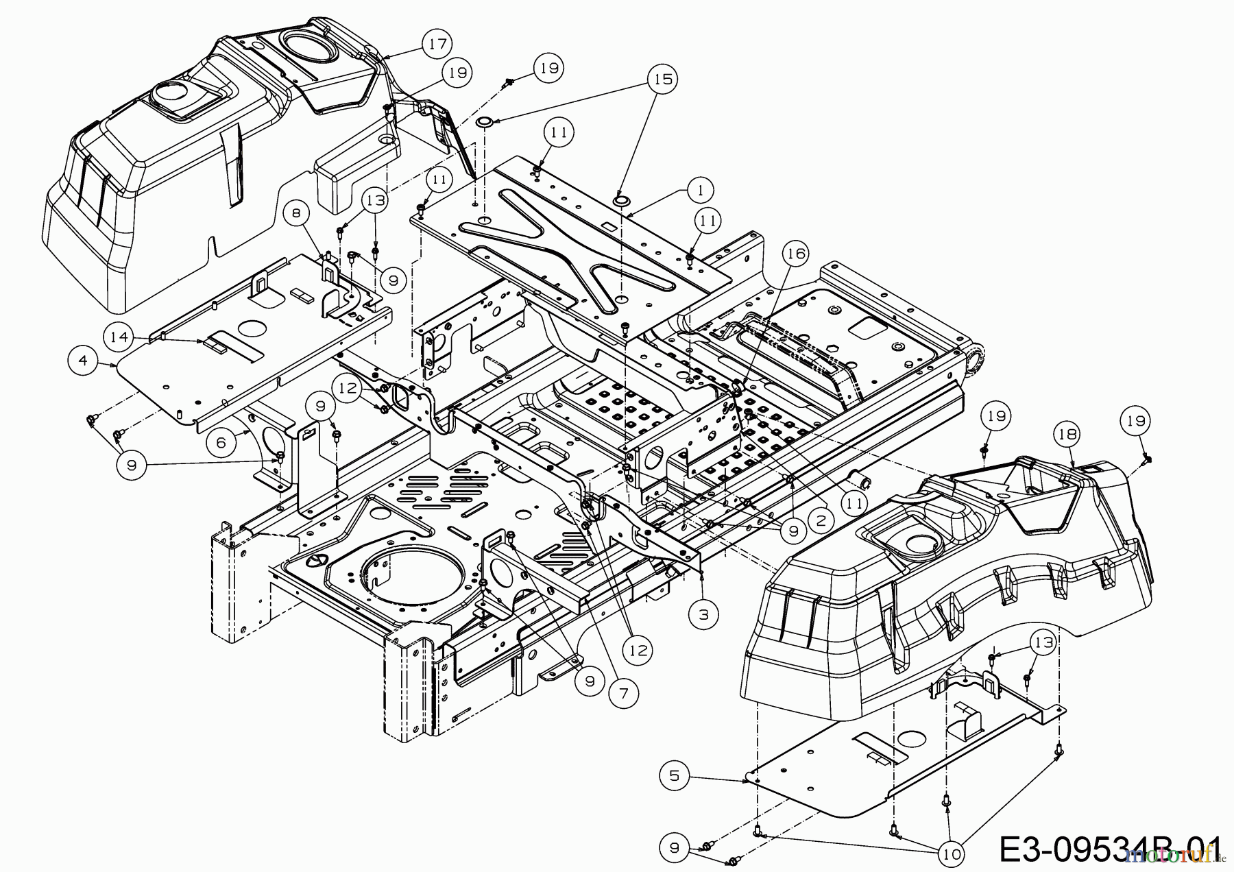 Cub Cadet Zero Turn XZ 3-48 17BIDGHB603 (2017) Sitzträger, Tankabdeckungen