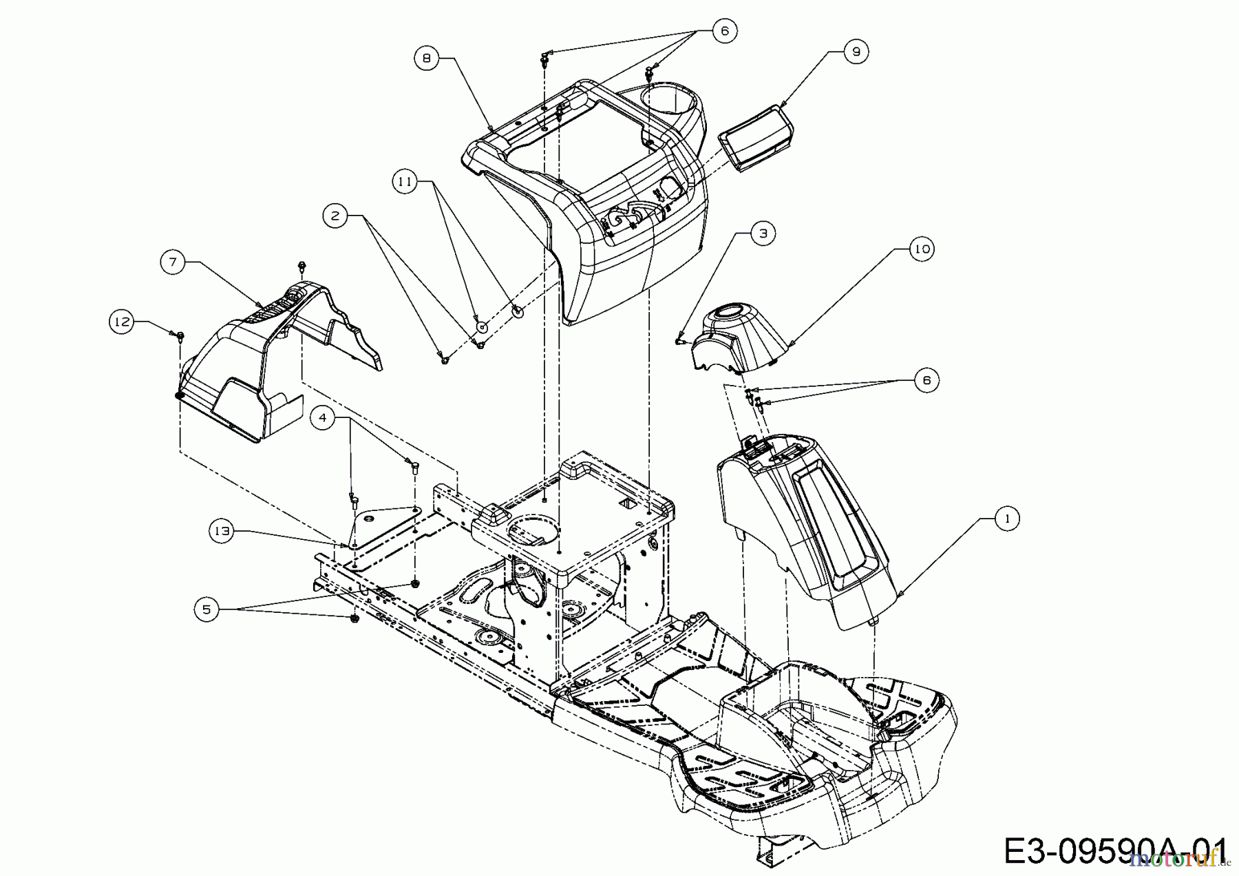  MTD Rasentraktoren Minirider 60 SDHE 13A521JC600  (2016) Verkleidung