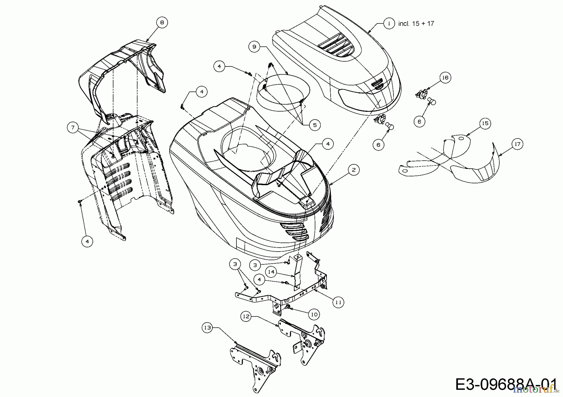  Black Edition Rasentraktoren 175-105 T 13HN77GN615  (2017) Motorhaube G-Style