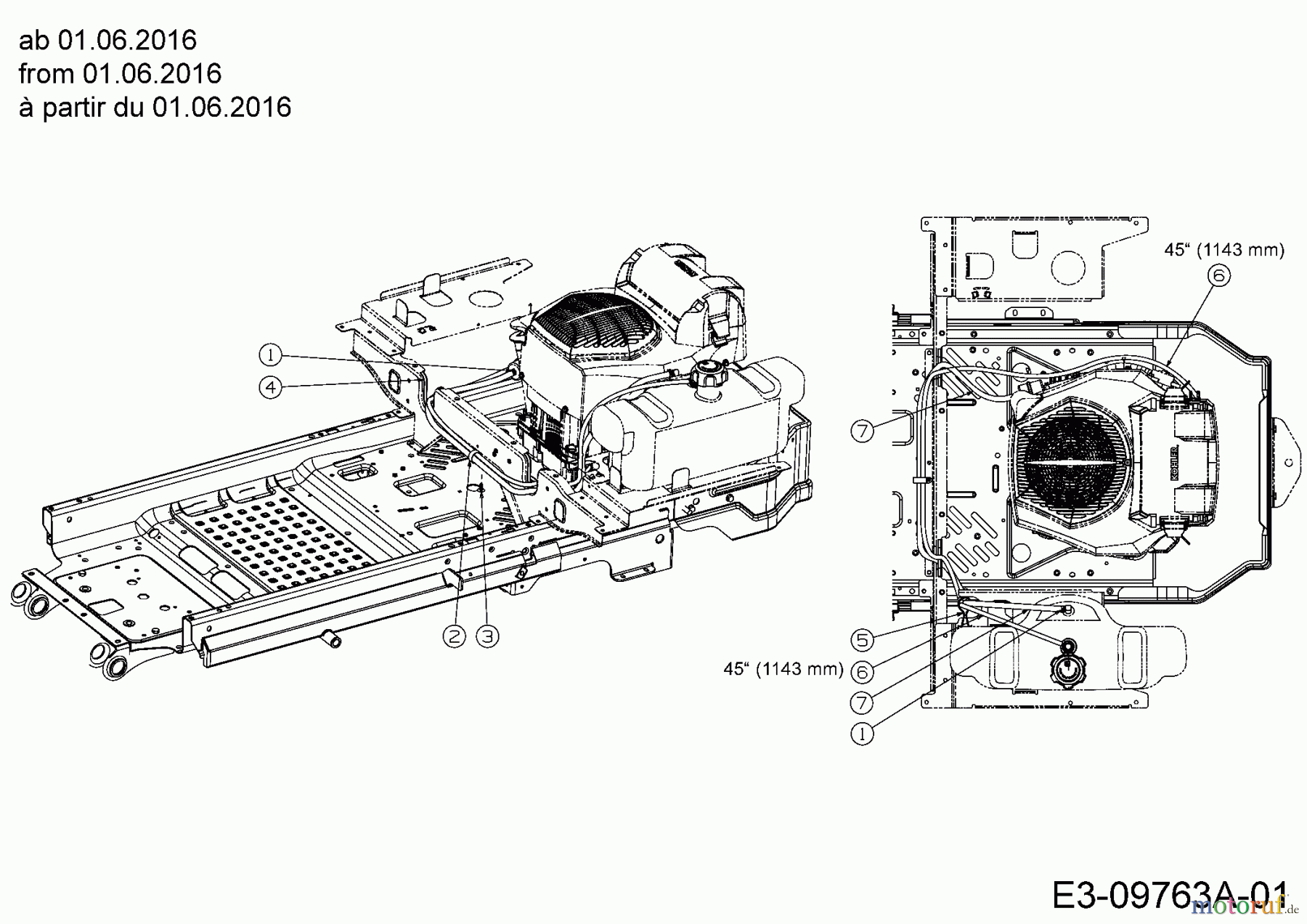  Cub Cadet Zero Turn Z-Force S 60 17BSDGHD010  (2016) Entlüftungsschlauch, Kraftstoffschlauch ab 01.06.2016