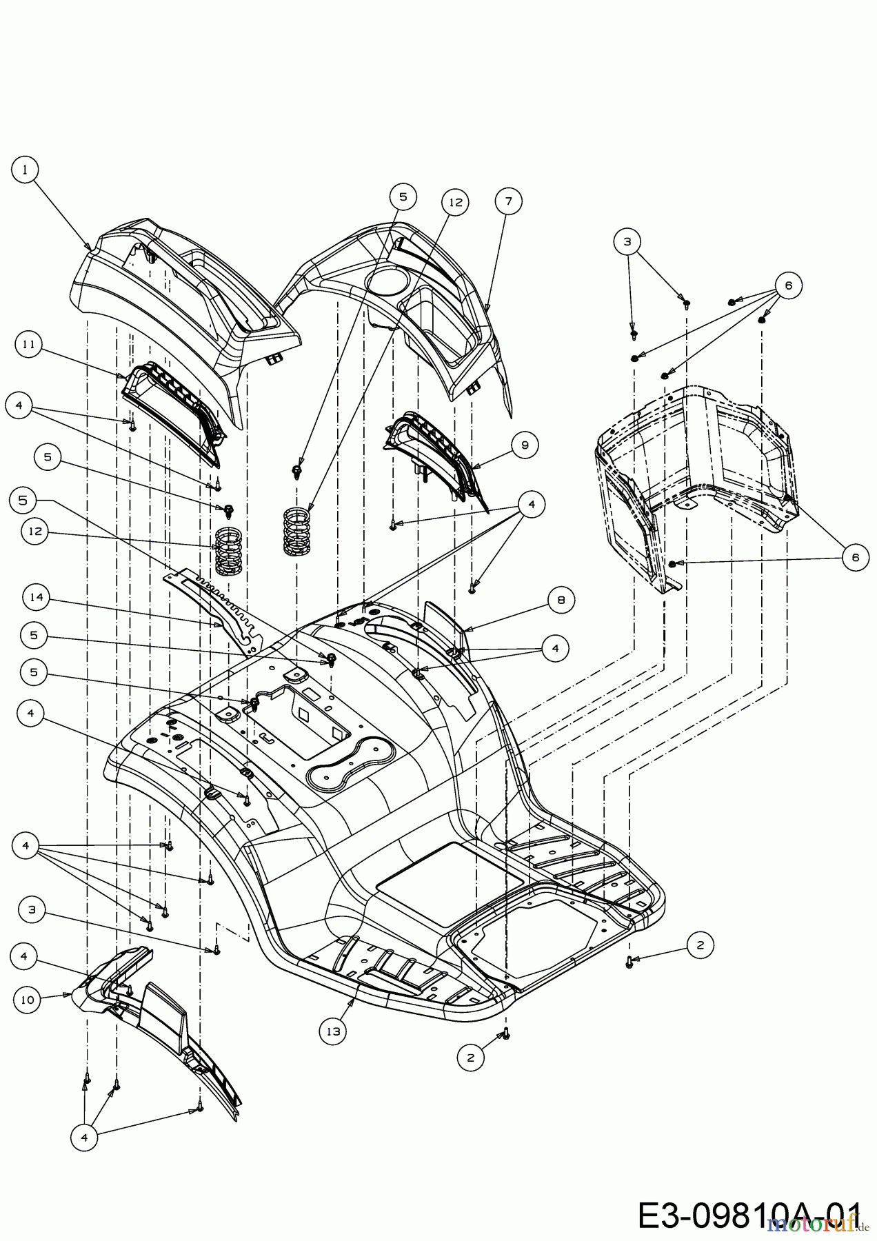  Troy-Bilt Gartentraktoren Super Bronco GT 54 FAB 14A7A3KA066  (2016) Sitzwanne
