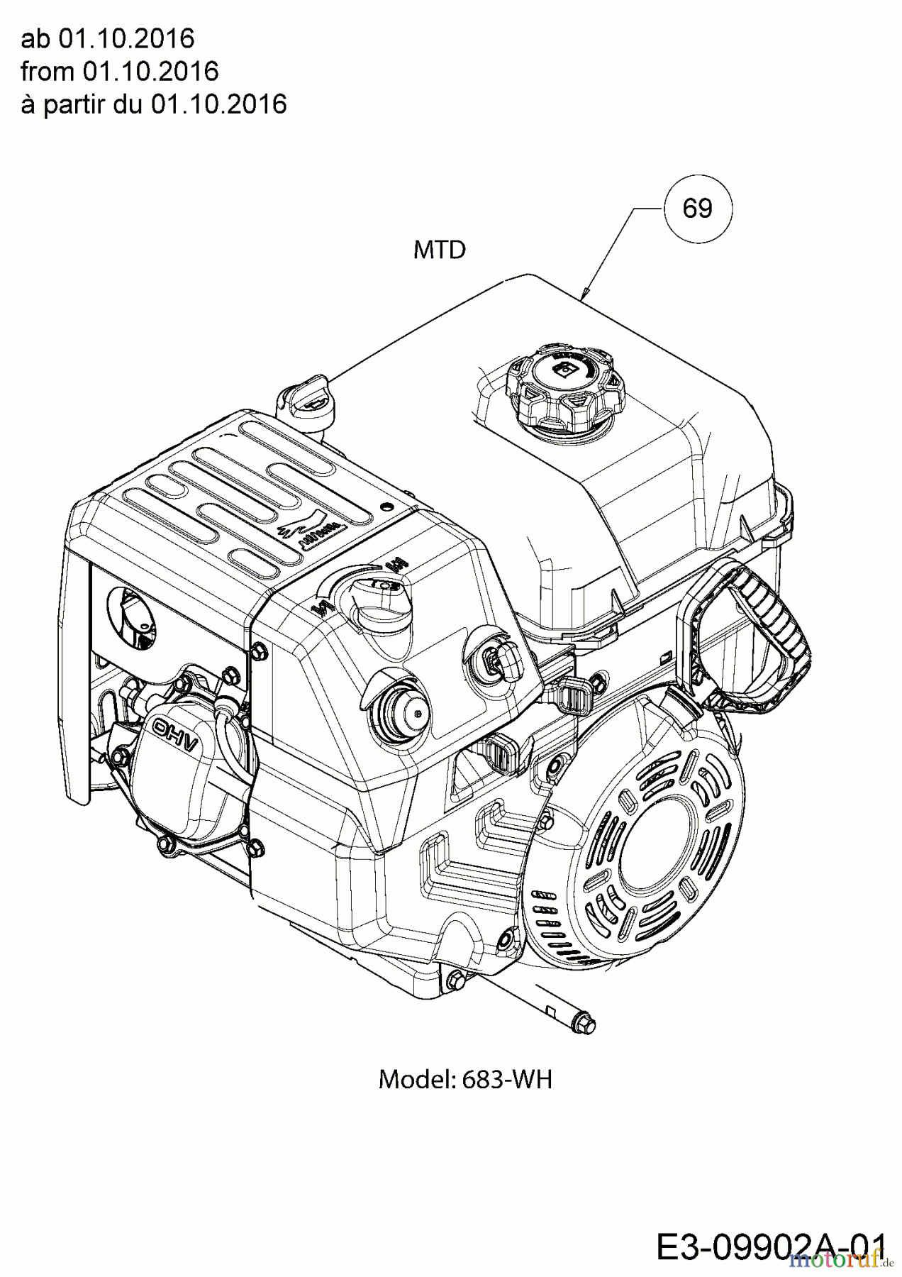  MTD Schneefräsen Optima ME 76 31AY55T5678  (2017) Motor MTD ab 01.10.2016