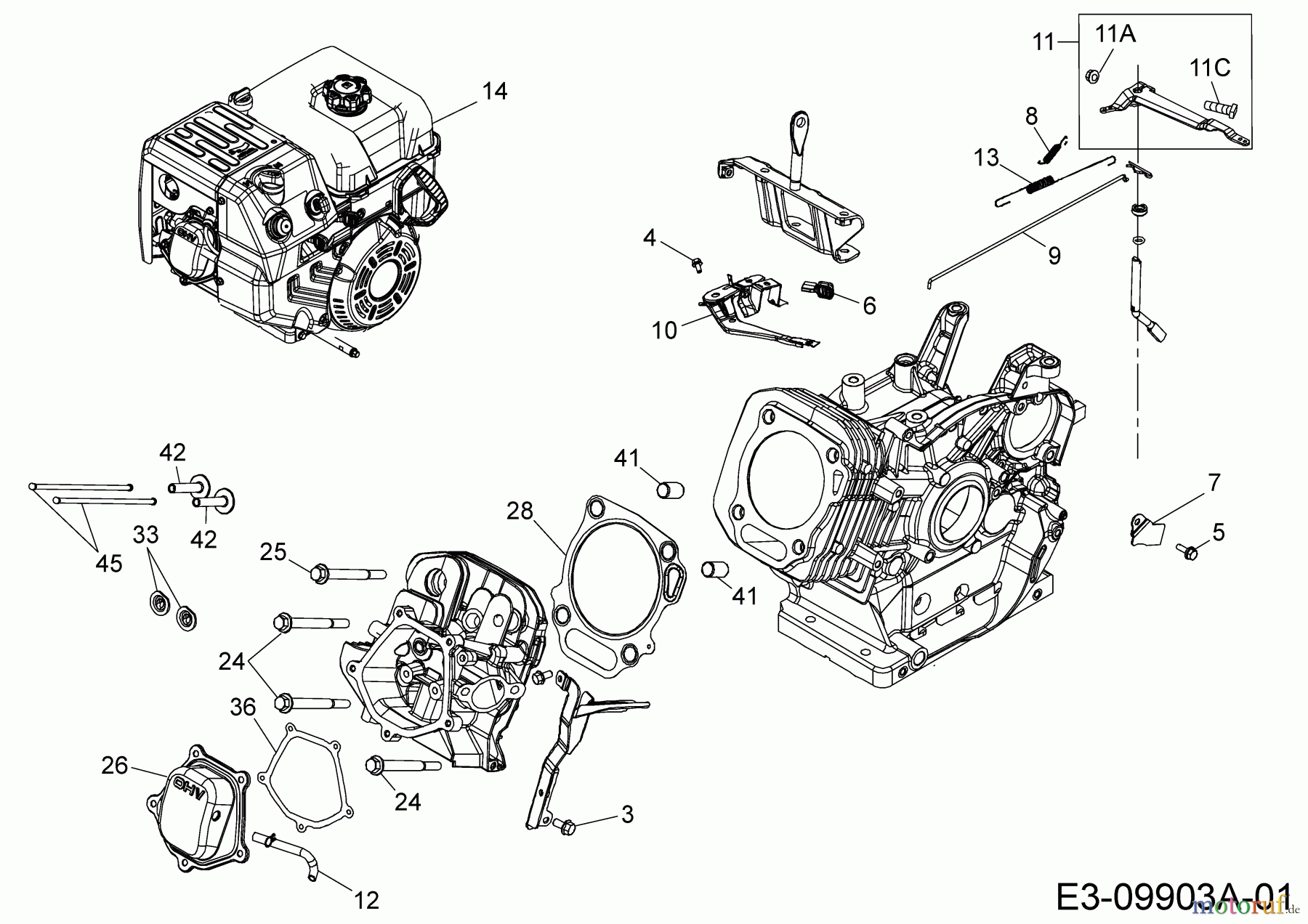  MTD-Motoren MTD horizontal 683-WH 752Z683-WH  (2017) Regelung, Ventildeckel