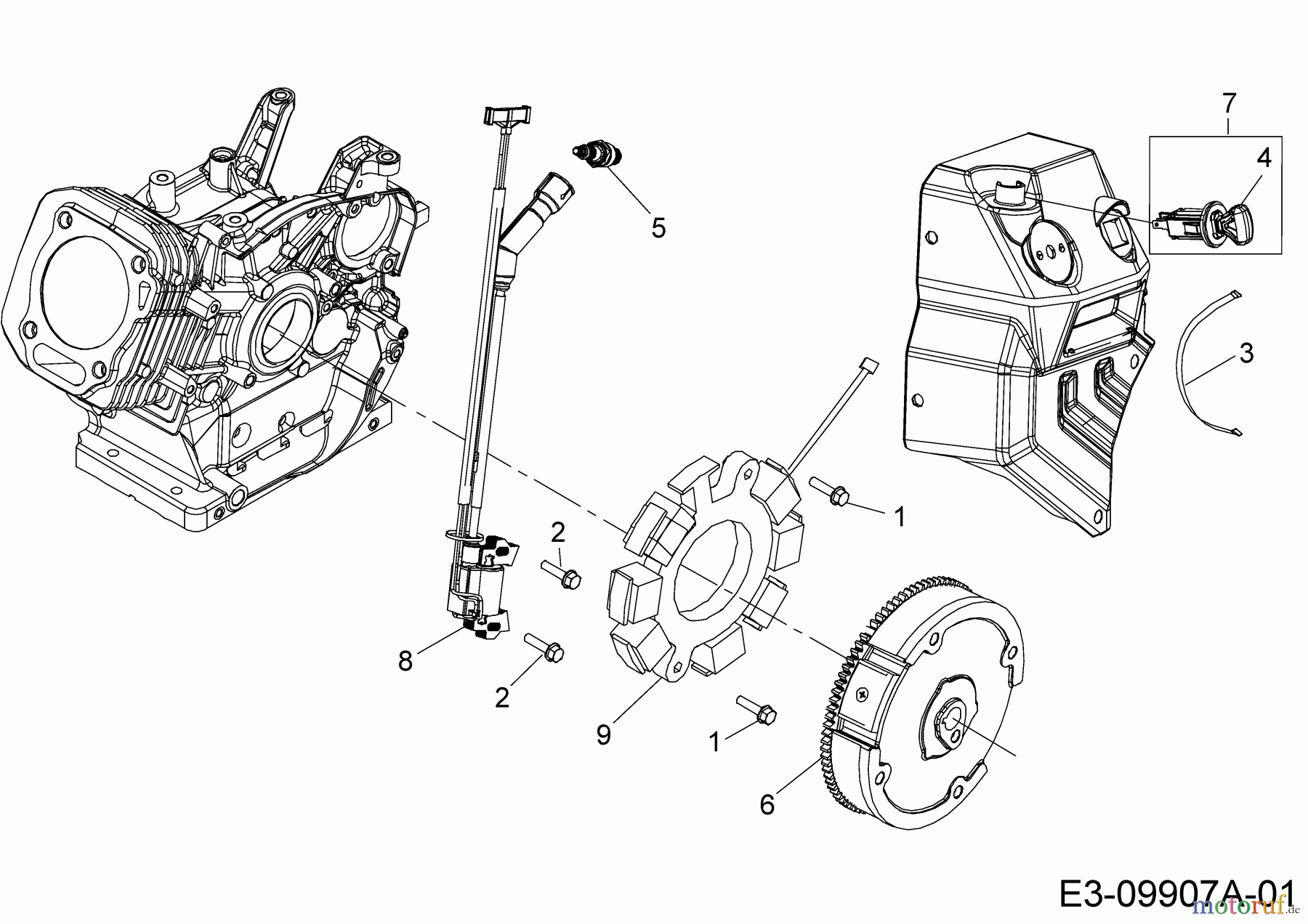  MTD-Motoren Horizontal 683-WH 752Z683-WH  (2017) Schwungrad, Zündschlüssel, Zündung