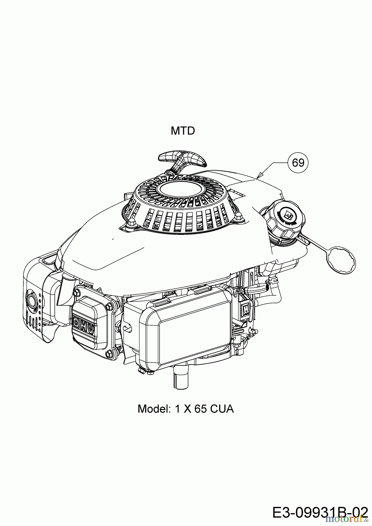  Cub Cadet Laubsauger mit Häckselfunktion CSV 070 24A-07MP710   (2017) Motor MTD