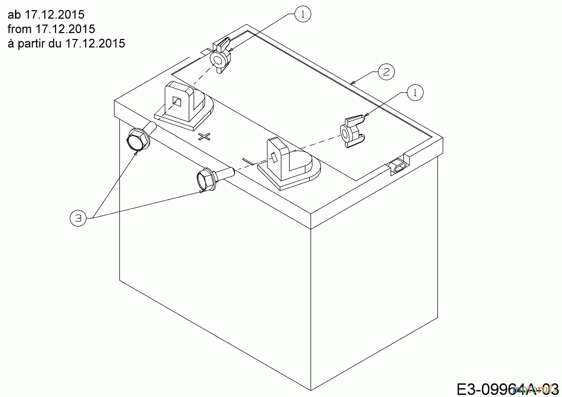  Cub Cadet Rasentraktoren CC 1023 HNK 13HQ91AN330  (2016) Batterie ab 17.12.2015