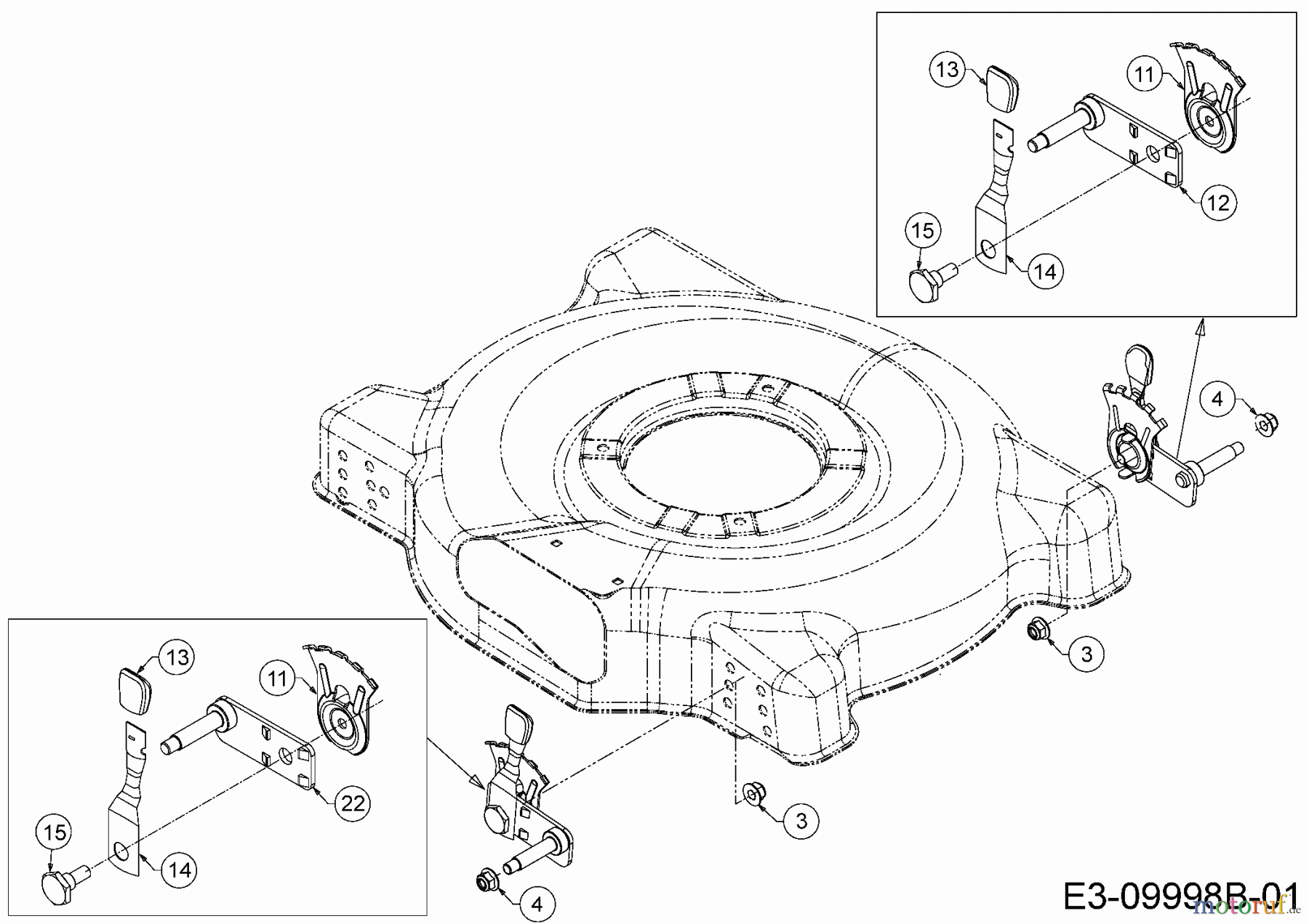  Cub Cadet Motormäher LM 2 DP 46 11E-70JT603  (2017) Höhenverstellung vorne