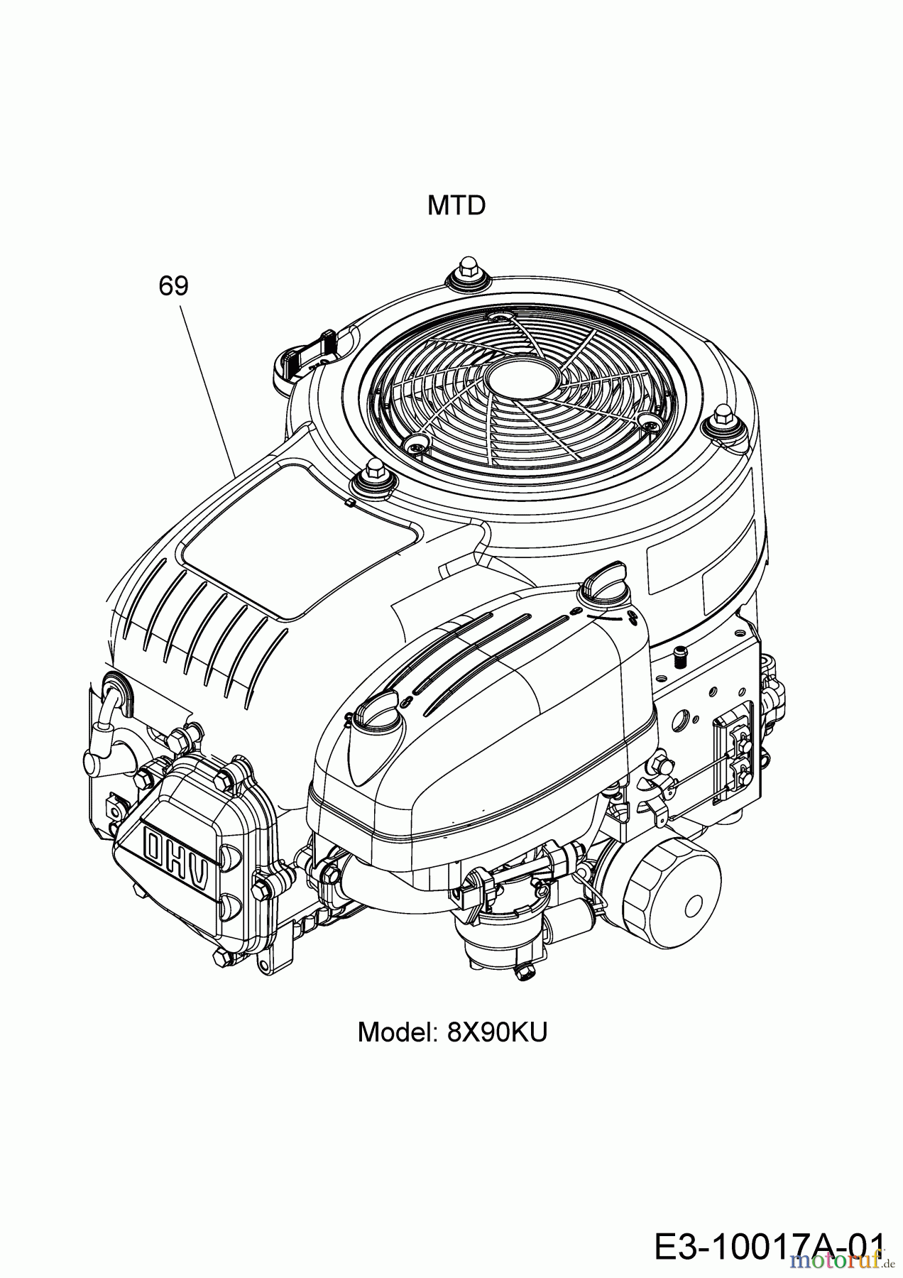  Cub Cadet Rasentraktoren XT1 OR95 13A8A1CB603  (2017) Motor MTD