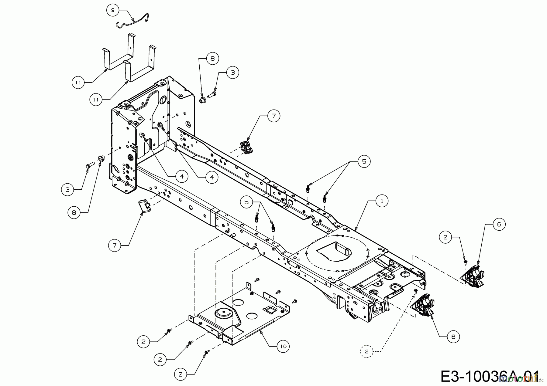  Cub Cadet Gartentraktoren XT3 QS127 14AIA5CQ603  (2017) Rahmen