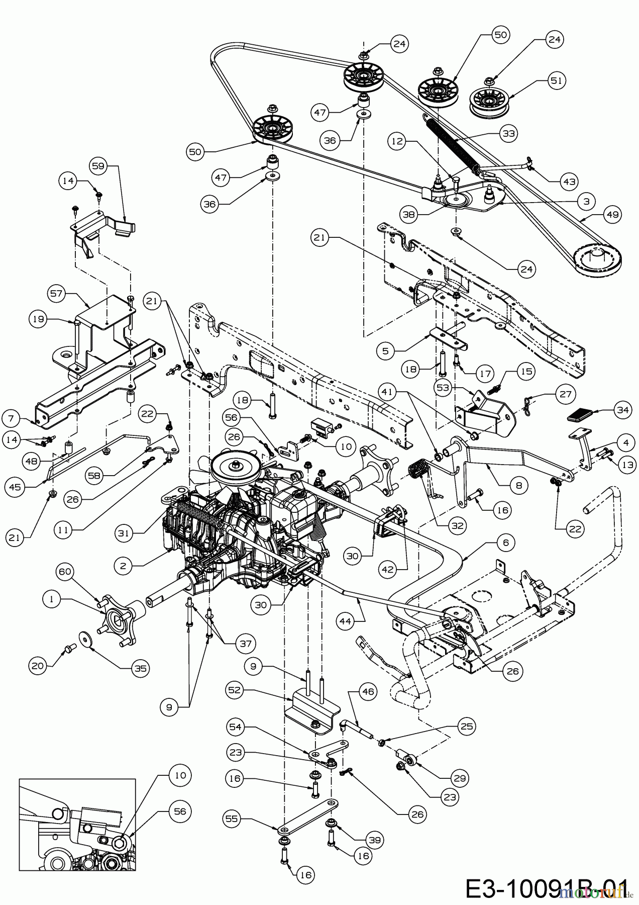  Cub Cadet Rasentraktoren XT3 QR106E 13BIA5CR603  (2018) Fahrantrieb