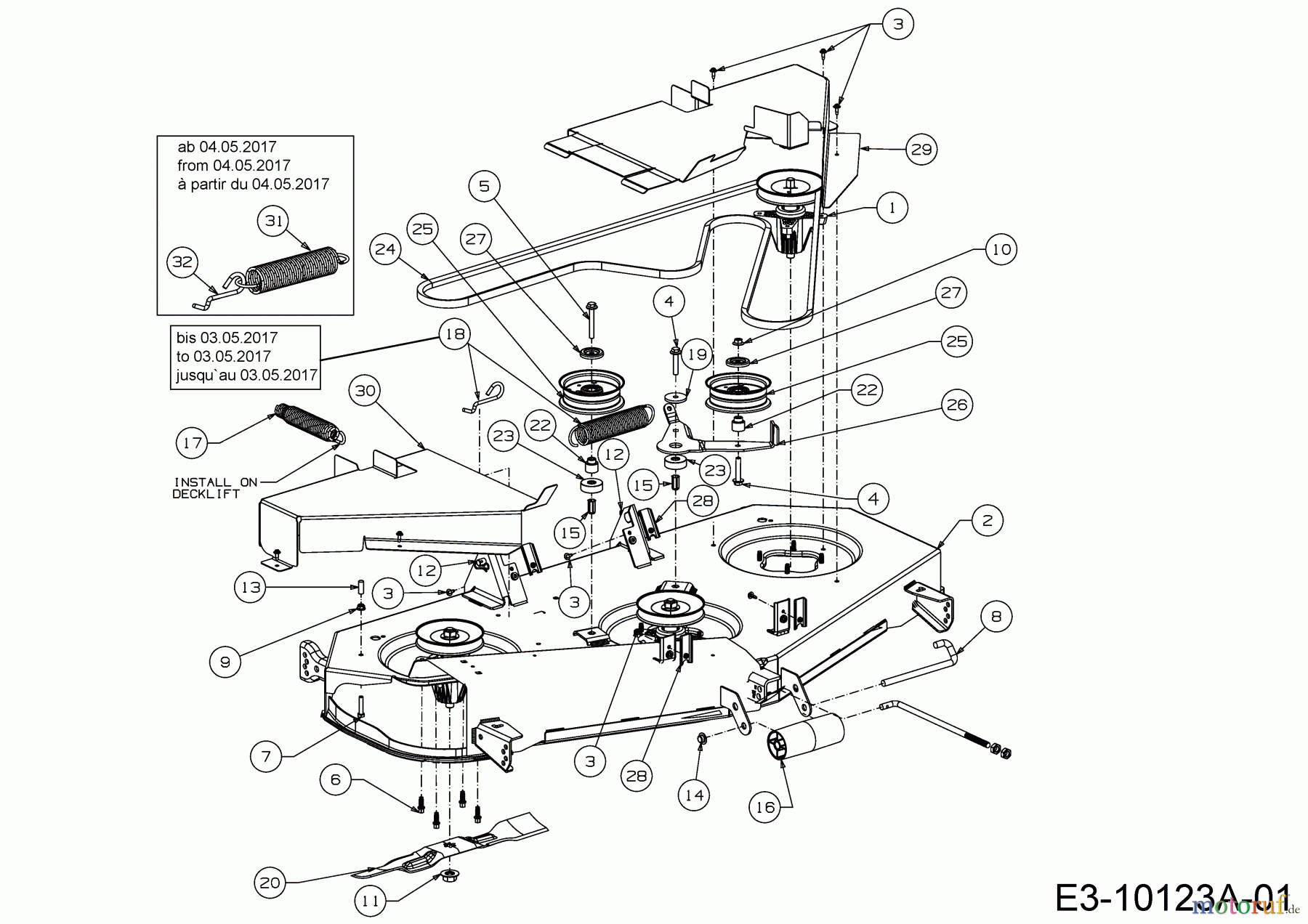  Cub Cadet Gartentraktoren XT3 QS137 14AIA5CA603  (2017) Mähwerk A (54