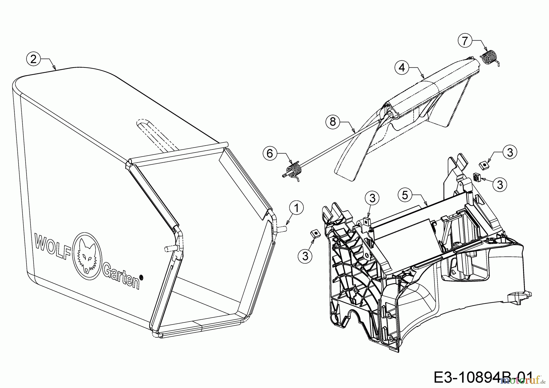 Wolf-Garten Motormäher mit Antrieb AT 4600 AHWES 12CETRS7650 (2018) Grasfangsack, Heckklappe, Leitstück hinten