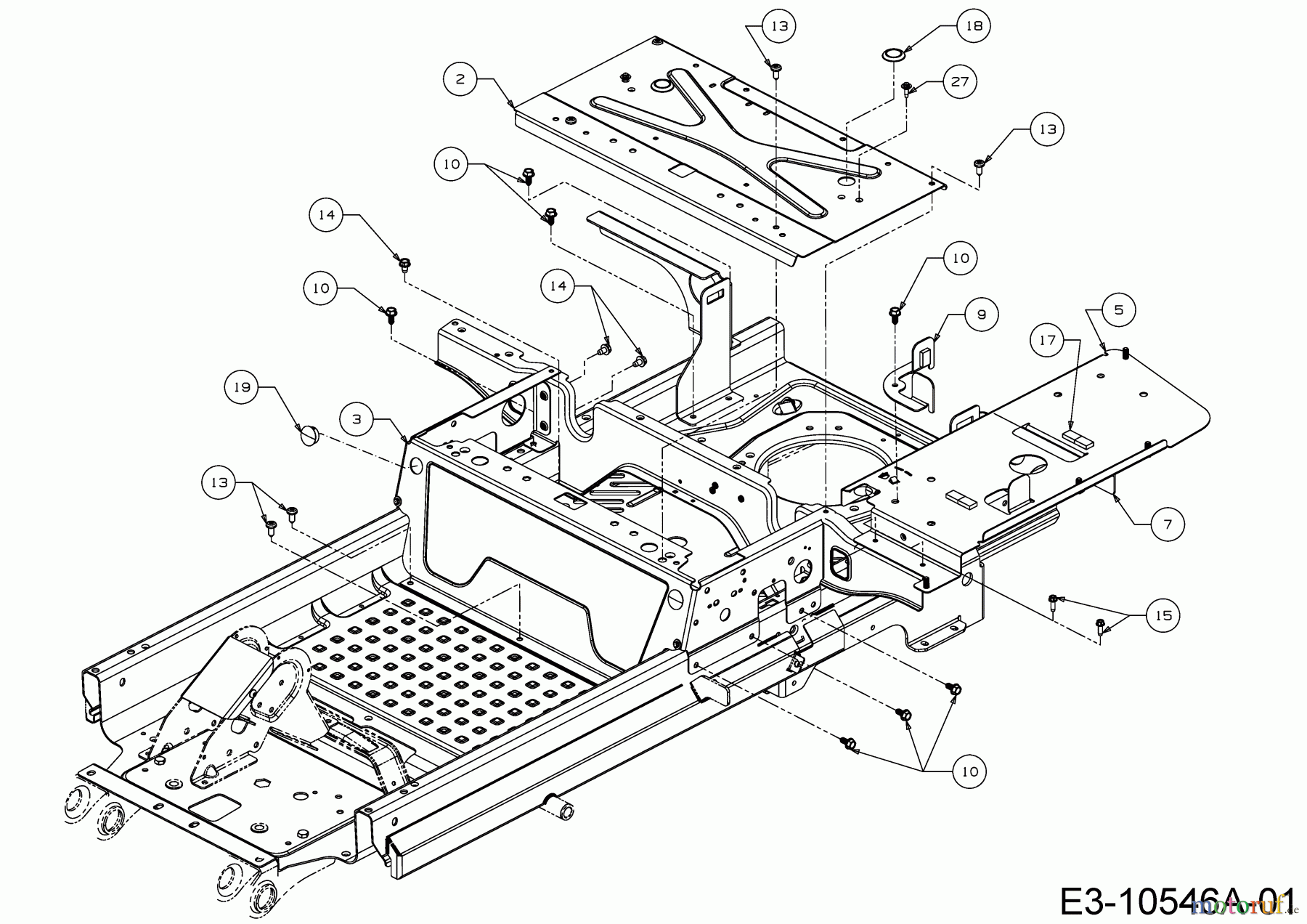 Cub Cadet Zero Turn Z-Force S 60 17BSDGHD010 (2018) Sitzplatte, Trägerplatte Tank
