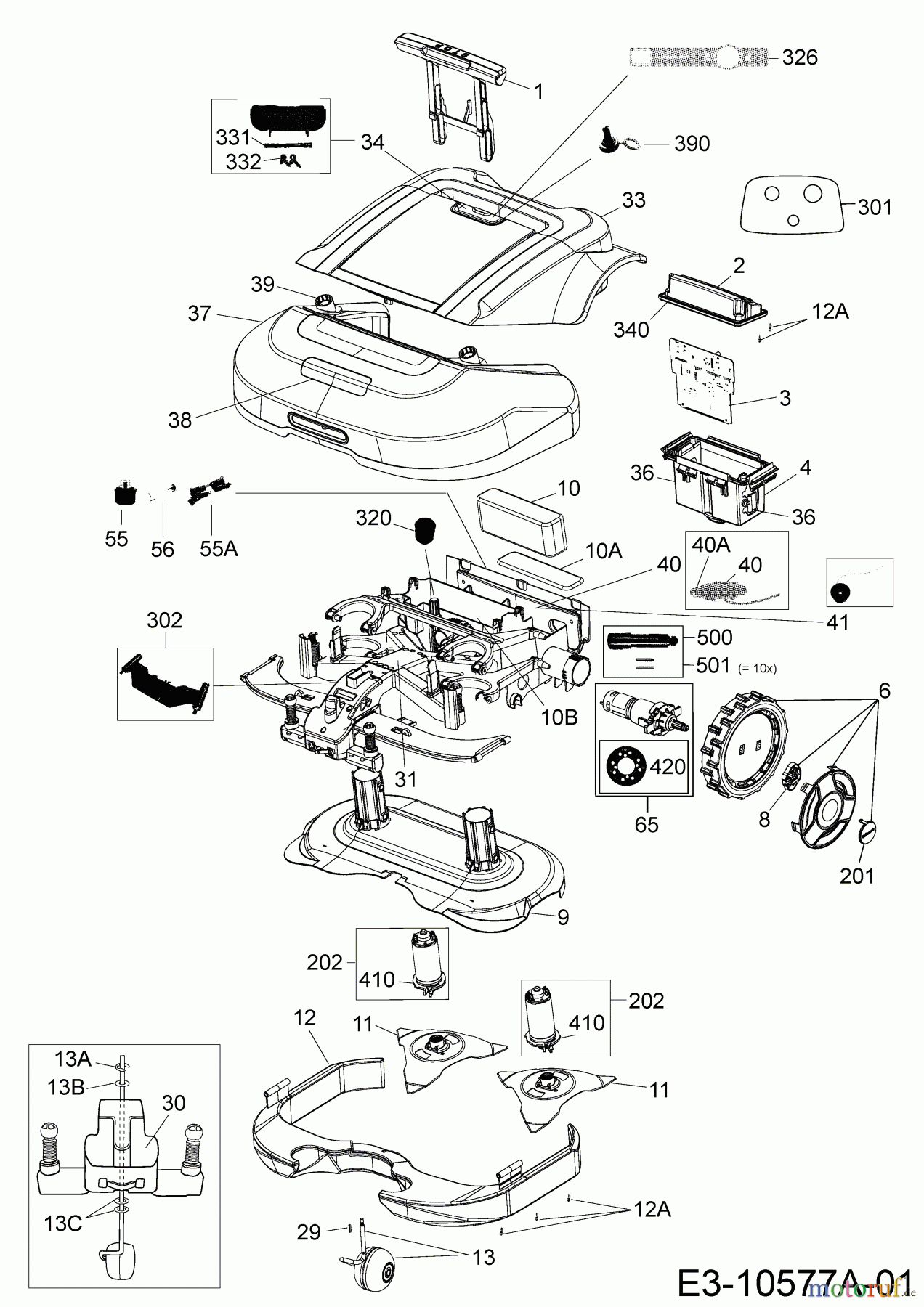  Robomow Mähroboter RS630 PRD6300B  (2015) Elektromotore, Gehäuse, Messer, Räder