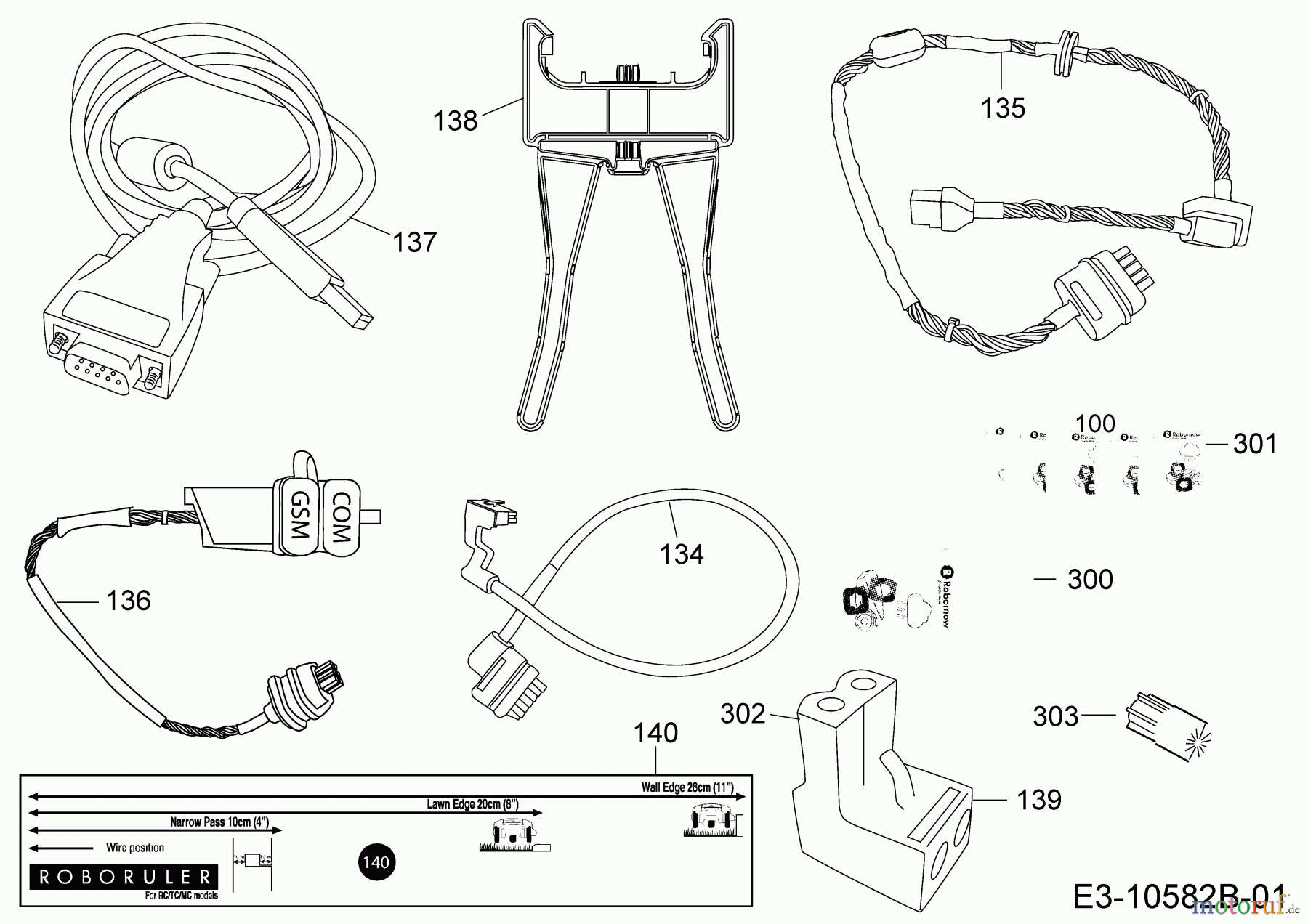  Robomow Mähroboter RC312 PRO PRD7012N  (2016) Kabel, Kabelanschluß, Regensensor, Werkzeug