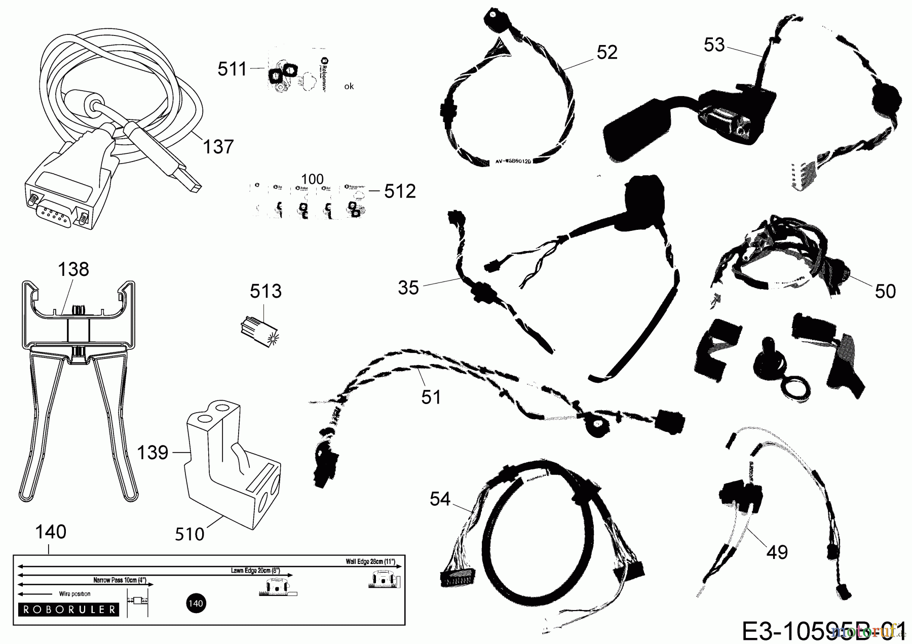  Robomow Mähroboter MS 1800 (White) PRD6200YW   (2014) Kabel, Kabelanschluß, Regensensor, Werkzeug