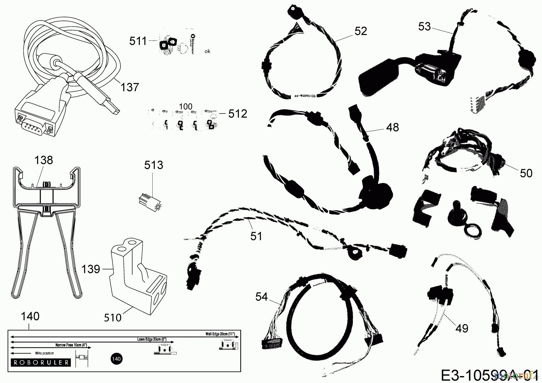  Robomow Mähroboter RS622 (White) PRD6200BW  (2015) Kabel, Kabelanschluß, Regensensor, Werkzeug
