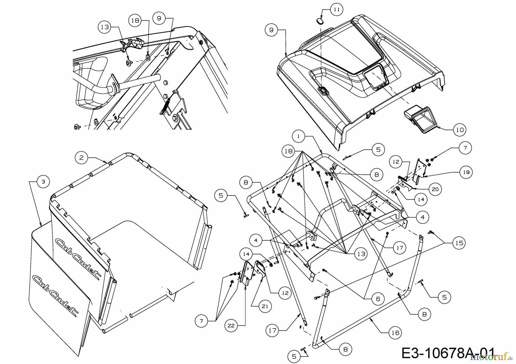  Cub Cadet Rasentraktoren XT3 QR106E 13BIA5CR603  (2018) Grasfangkorb