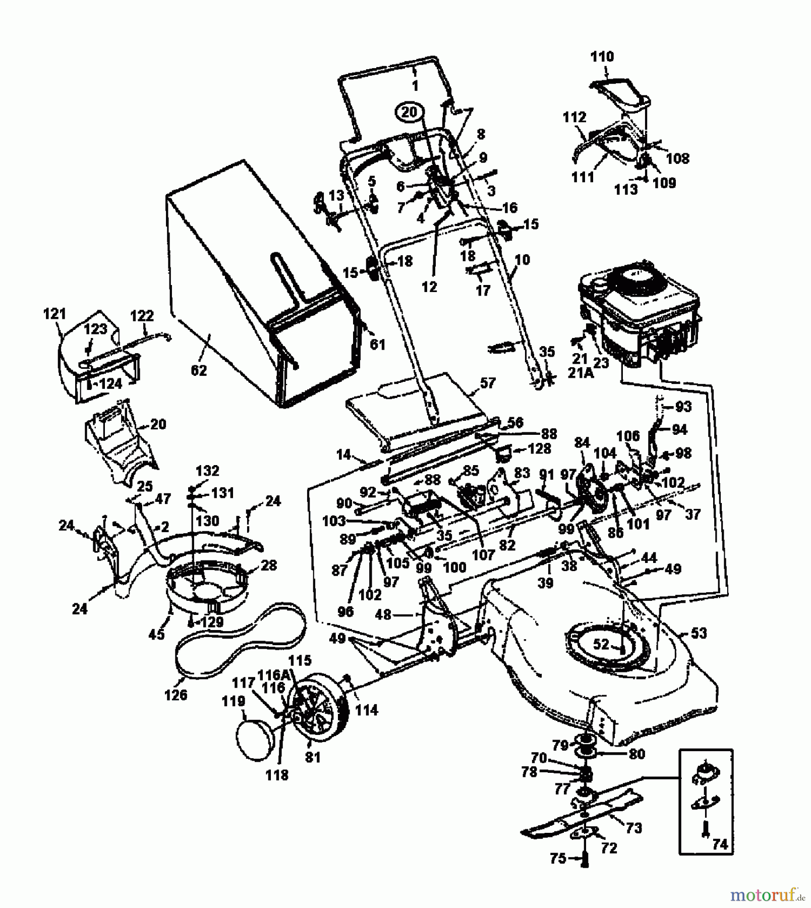  Topflite Motormäher mit Antrieb GES 53 I 12A-363G649  (1999) Grundgerät
