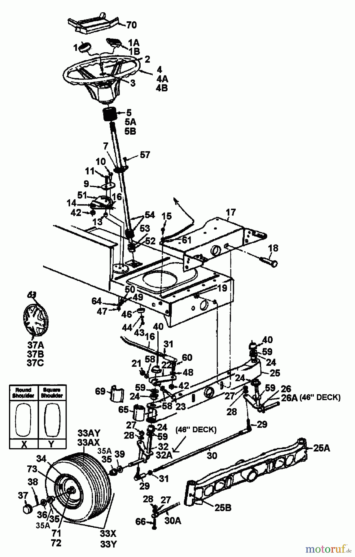  MTD Rasentraktoren B/180 13AQ675G661  (1999) Vorderachse
