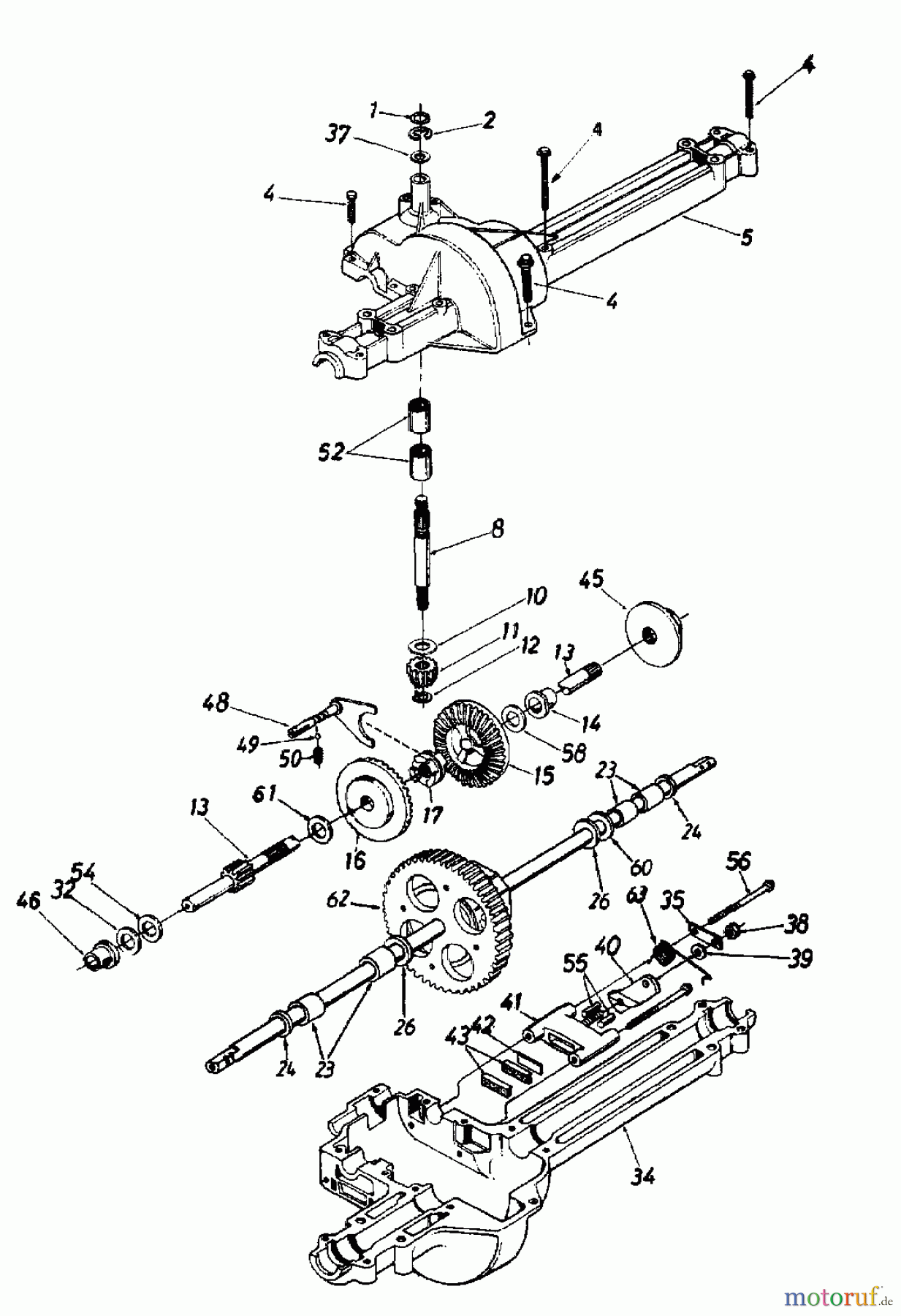  MTD Rasentraktoren B 145 13AM675G678  (1998) Getriebe