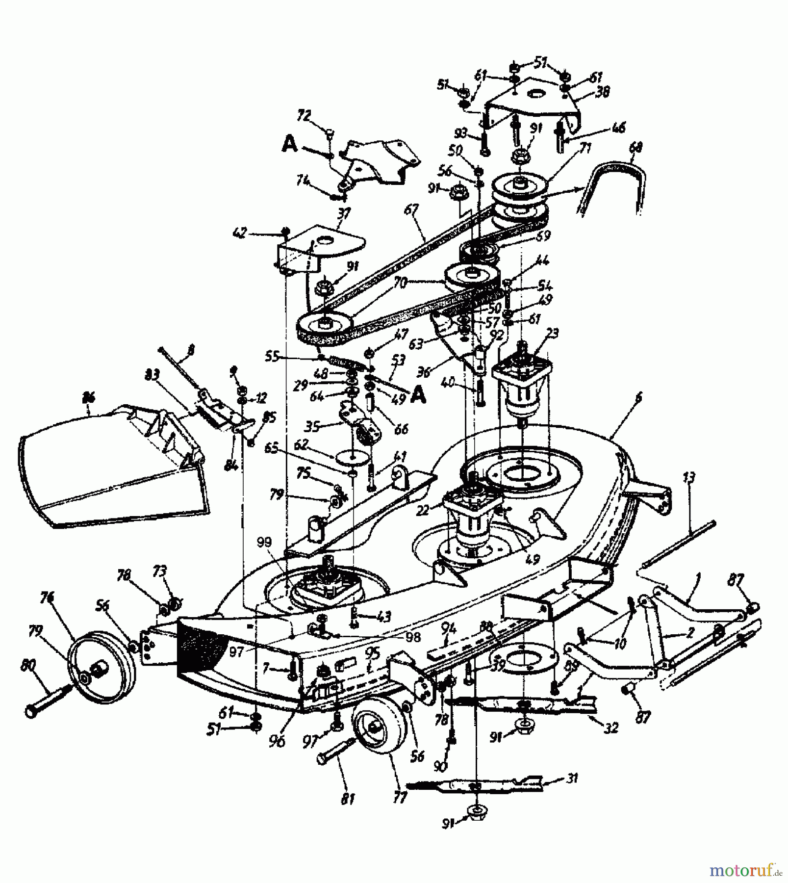  Yard-Man Gartentraktoren HH 8200 14AU834H643  (1998) Mähwerk H (46