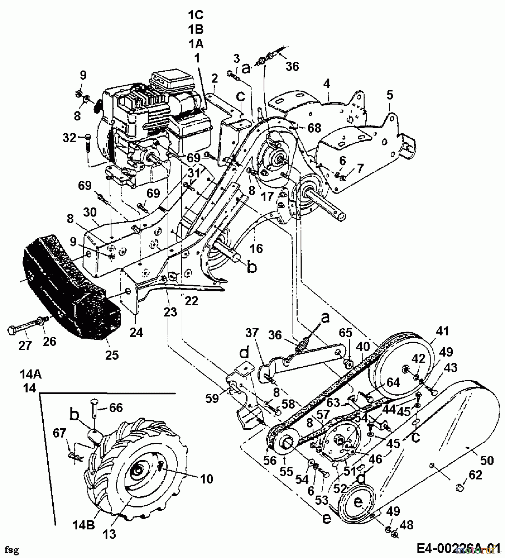  MTD Motorhacken T/430 21A-430-678  (1999) Fahrantrieb