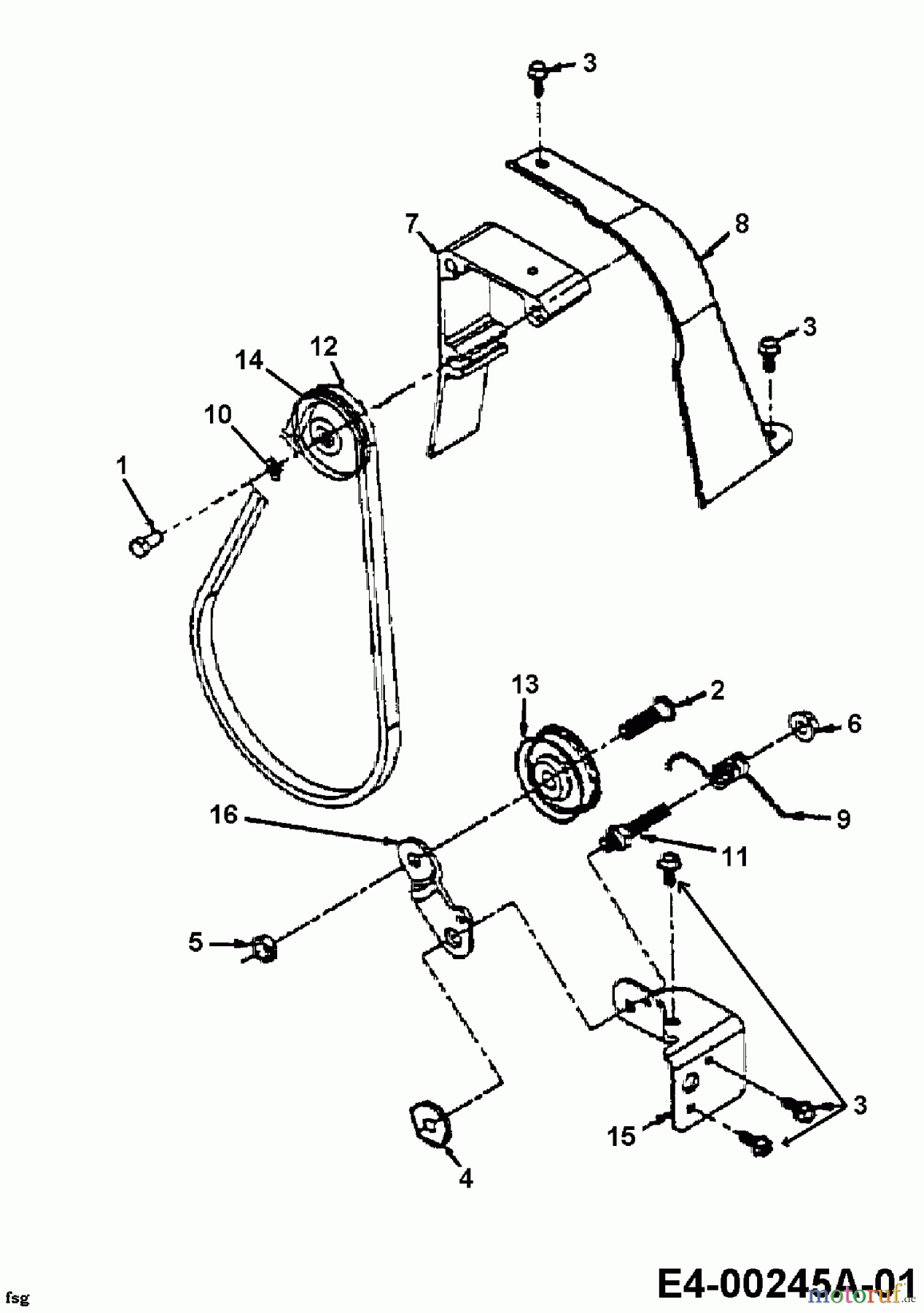  MTD Chipper 315 B 246-315B678  (1996) Belts, Tension pulley