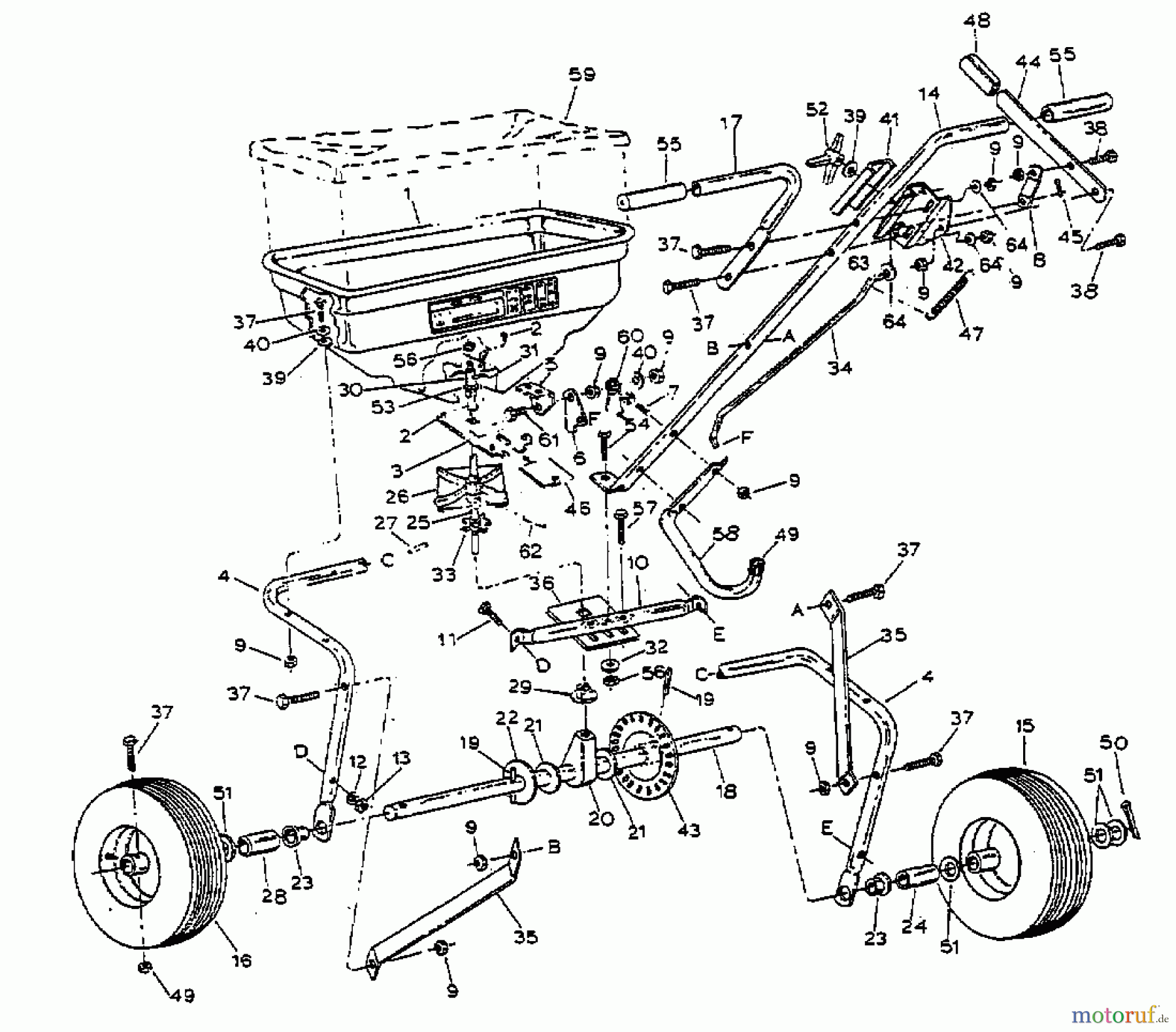  MTD Zubehör Zubehör handgeführte Geräte Streuer 45-02101  (190-454-000) 190-454-000  (1998) Grundgerät
