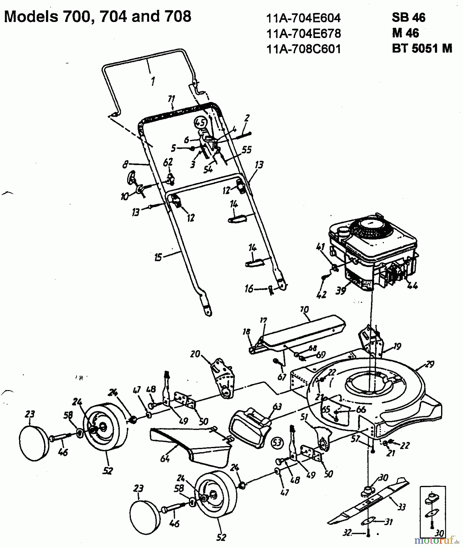  Gutbrod Motormäher SB 46 11A-704E604  (1998) Grundgerät