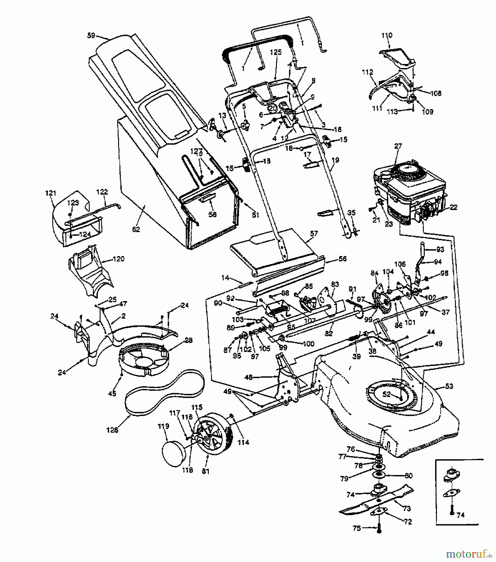  Lawnflite Motormäher mit Antrieb 478 SPE 12AE378O611  (1998) Grundgerät