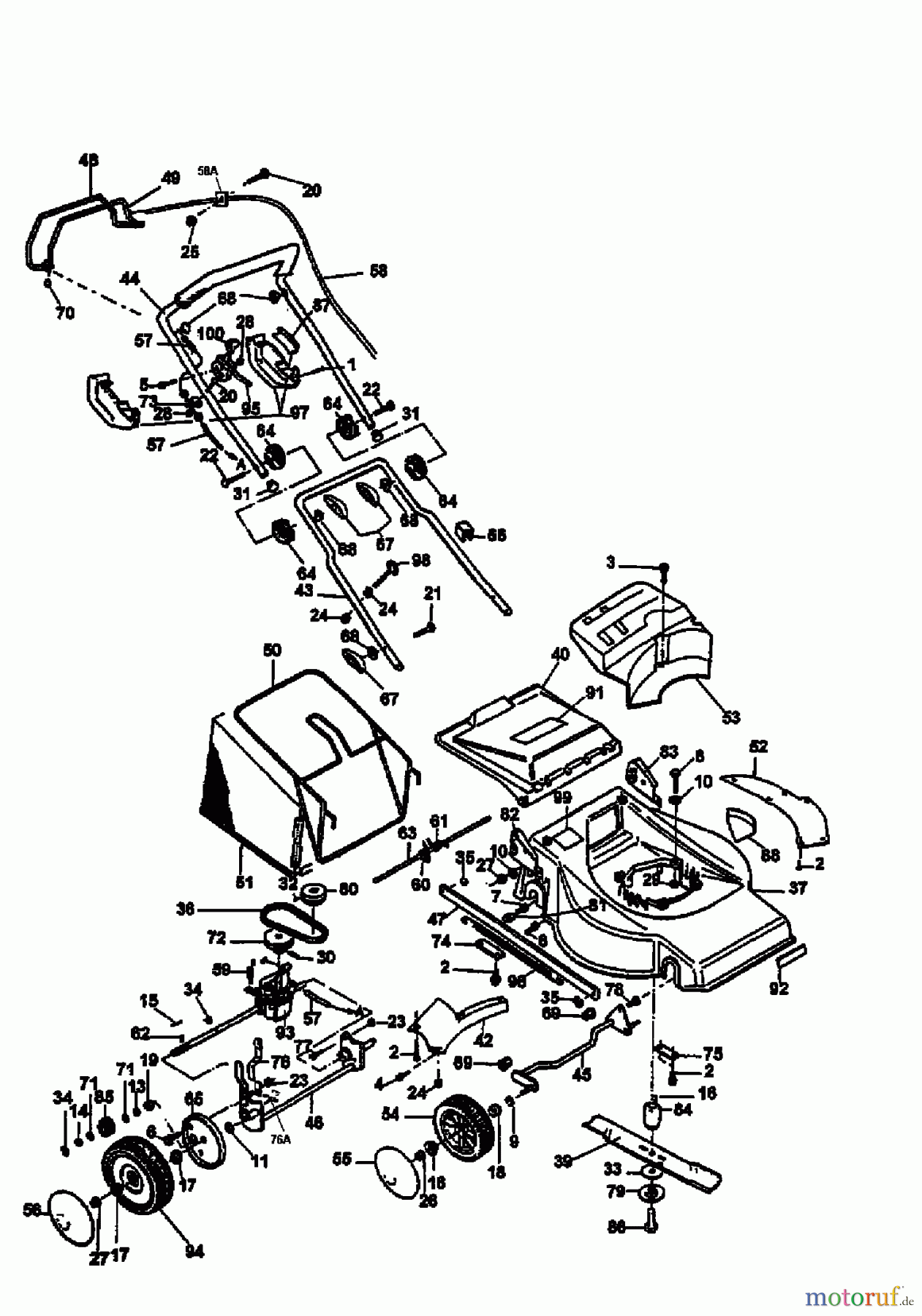  MTD Motormäher mit Antrieb GEA 53 S R6655MTD16AV  (1997) Grundgerät