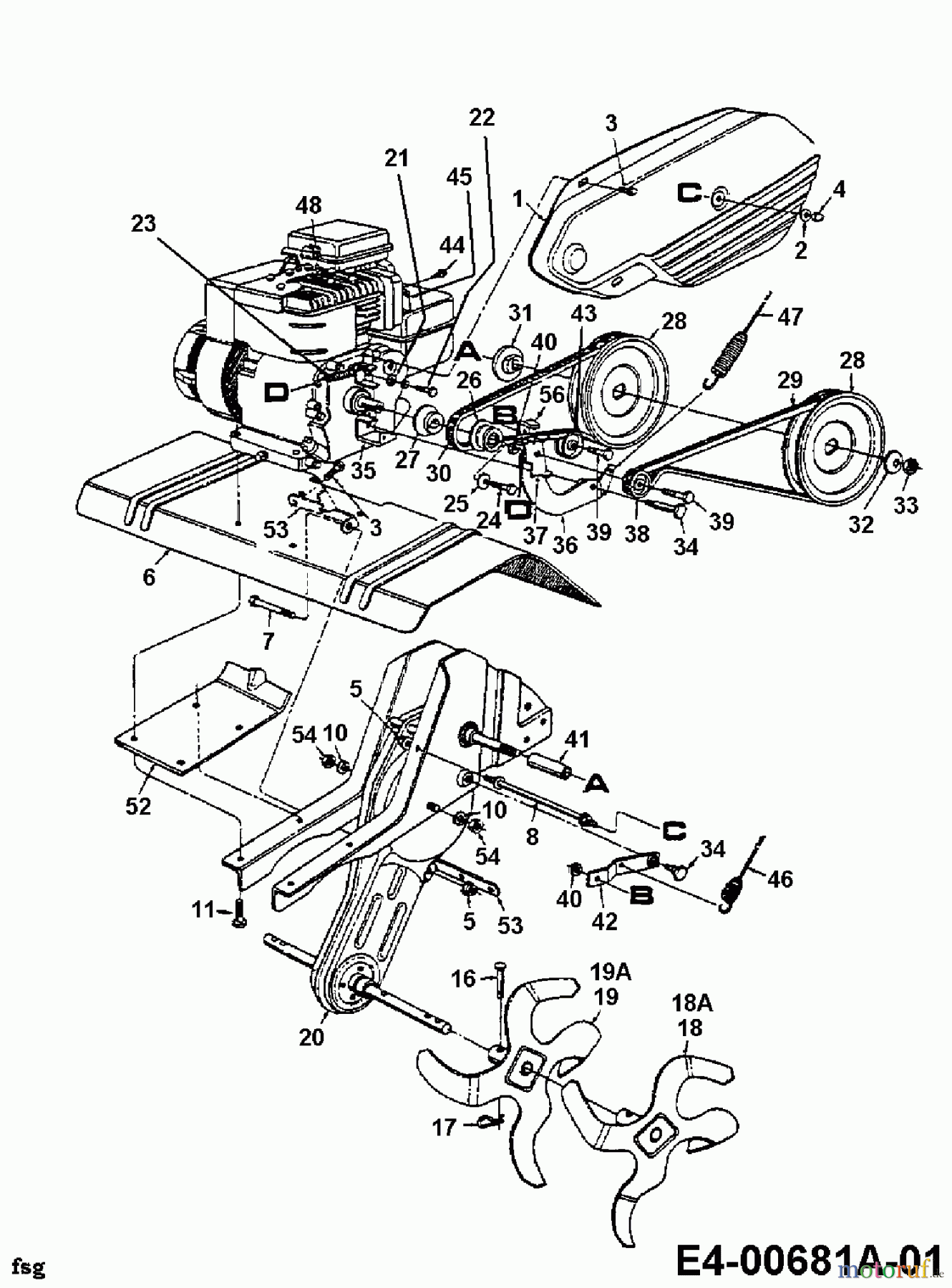  MTD Motorhacken T/390 21A-390-678  (1998) Getriebe, Hacksterne