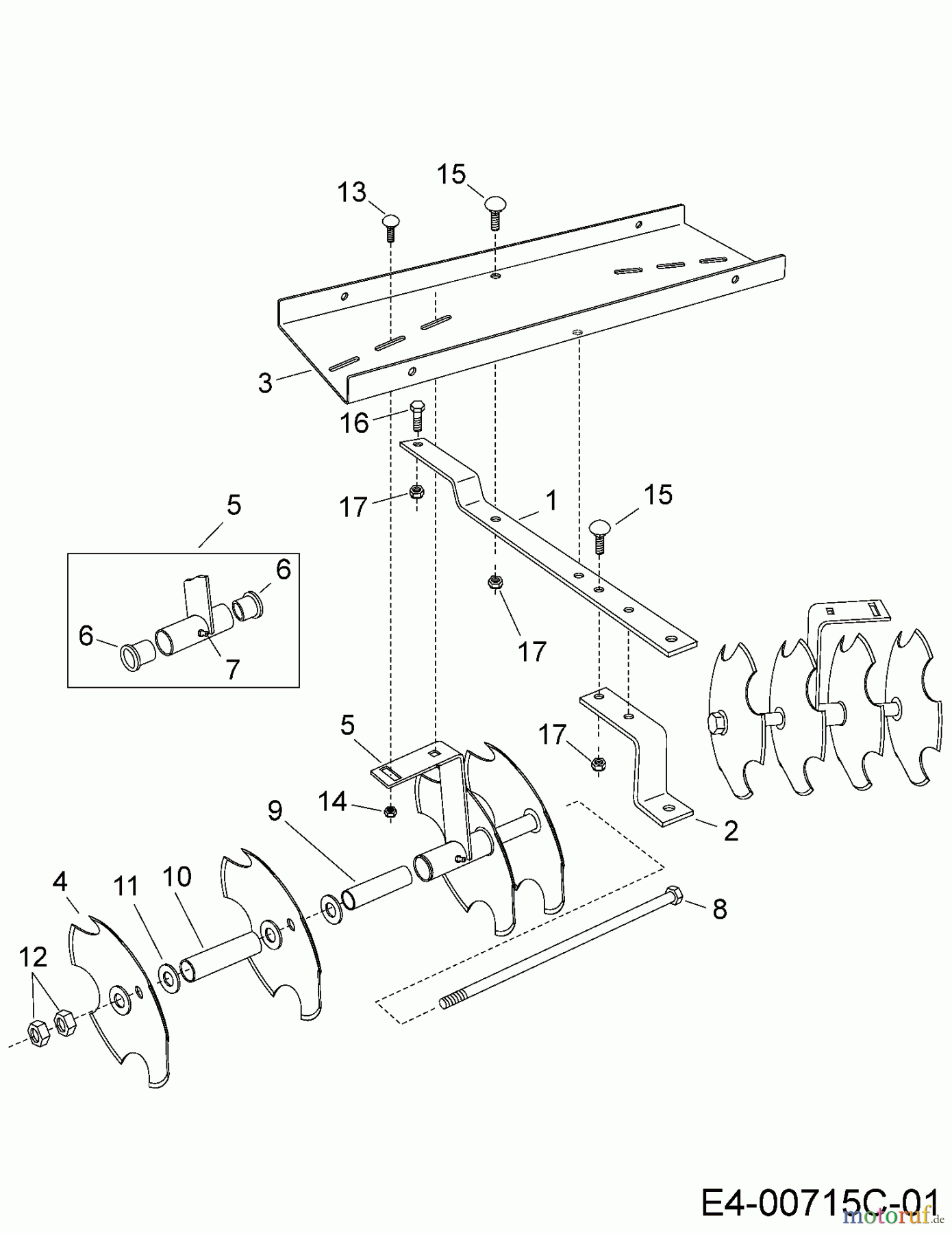 MTD Zubehör Zubehör Garten- und Rasentraktoren Kultivator 45-02662 (190-980-000) 190-980-000 (2013) Grundgerät