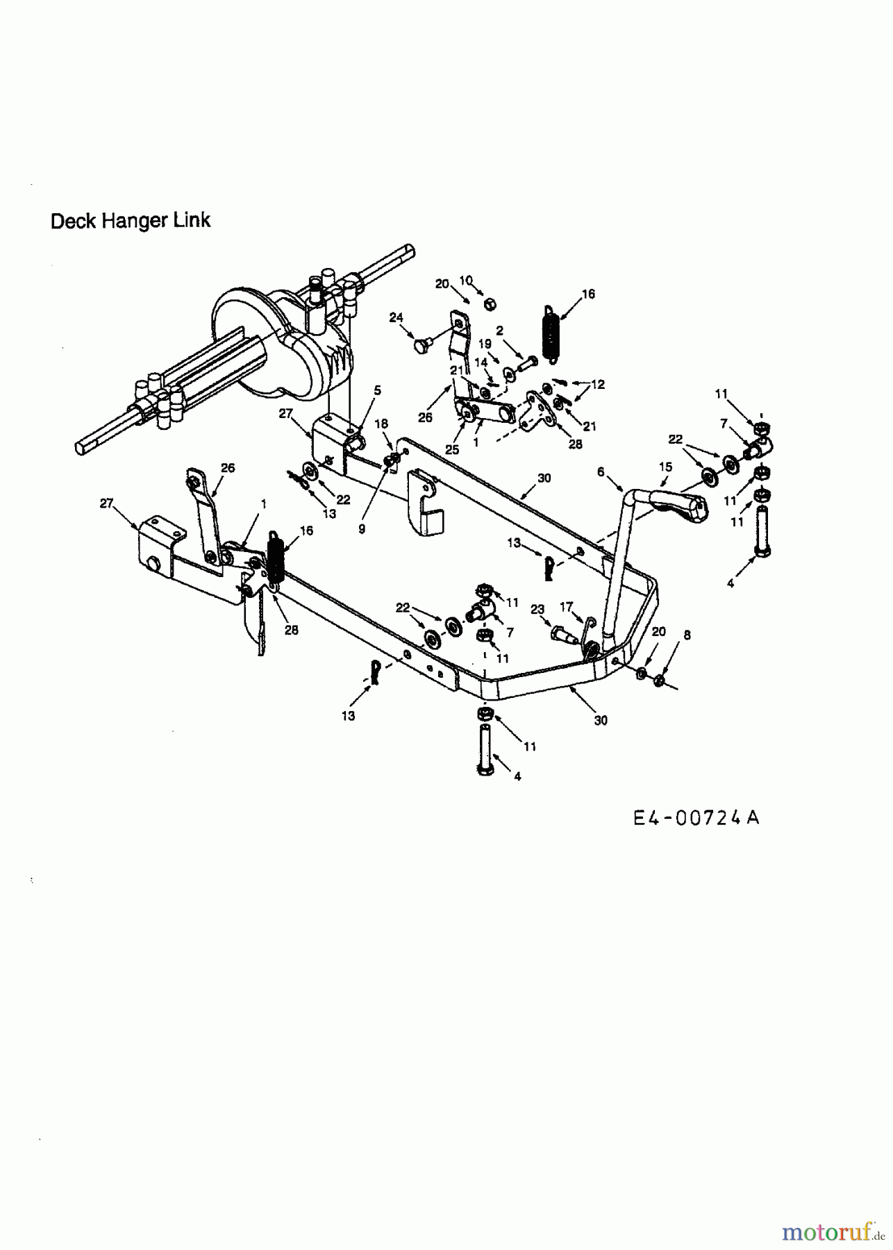  MTD Rasentraktoren Sprinto 13A-312-678  (2000) Mähwerksaushebung
