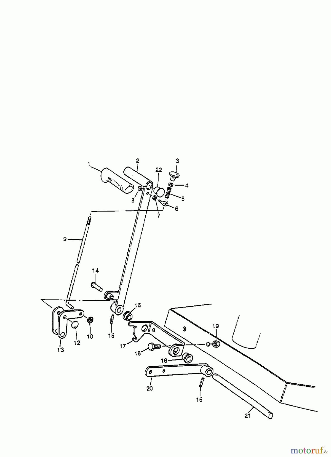  MTD Rasentraktoren F 125 13A-522-678  (1999) Mähwerksaushebung