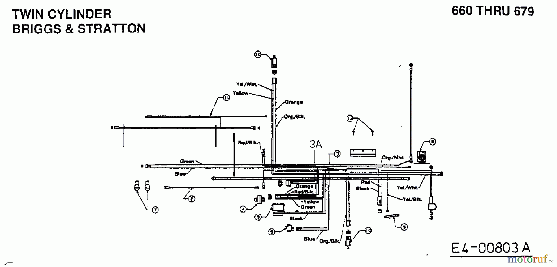  MTD Rasentraktoren H 140/96 13AA695F600  (2003) Schaltplan 2 Zylinder