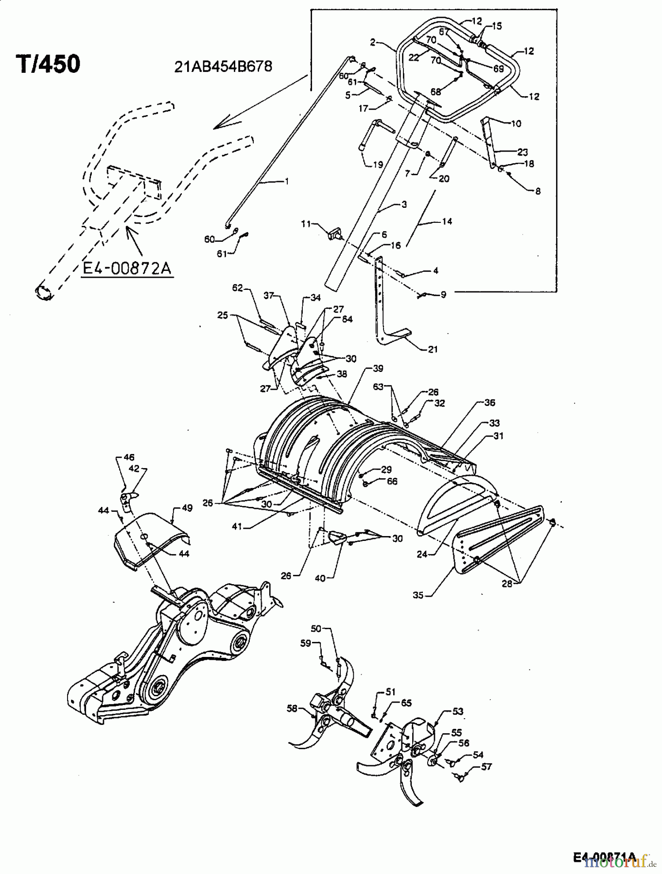  Mastercut Motorhacken T/450 21A-458B659  (2000) Hacksterne, Holm