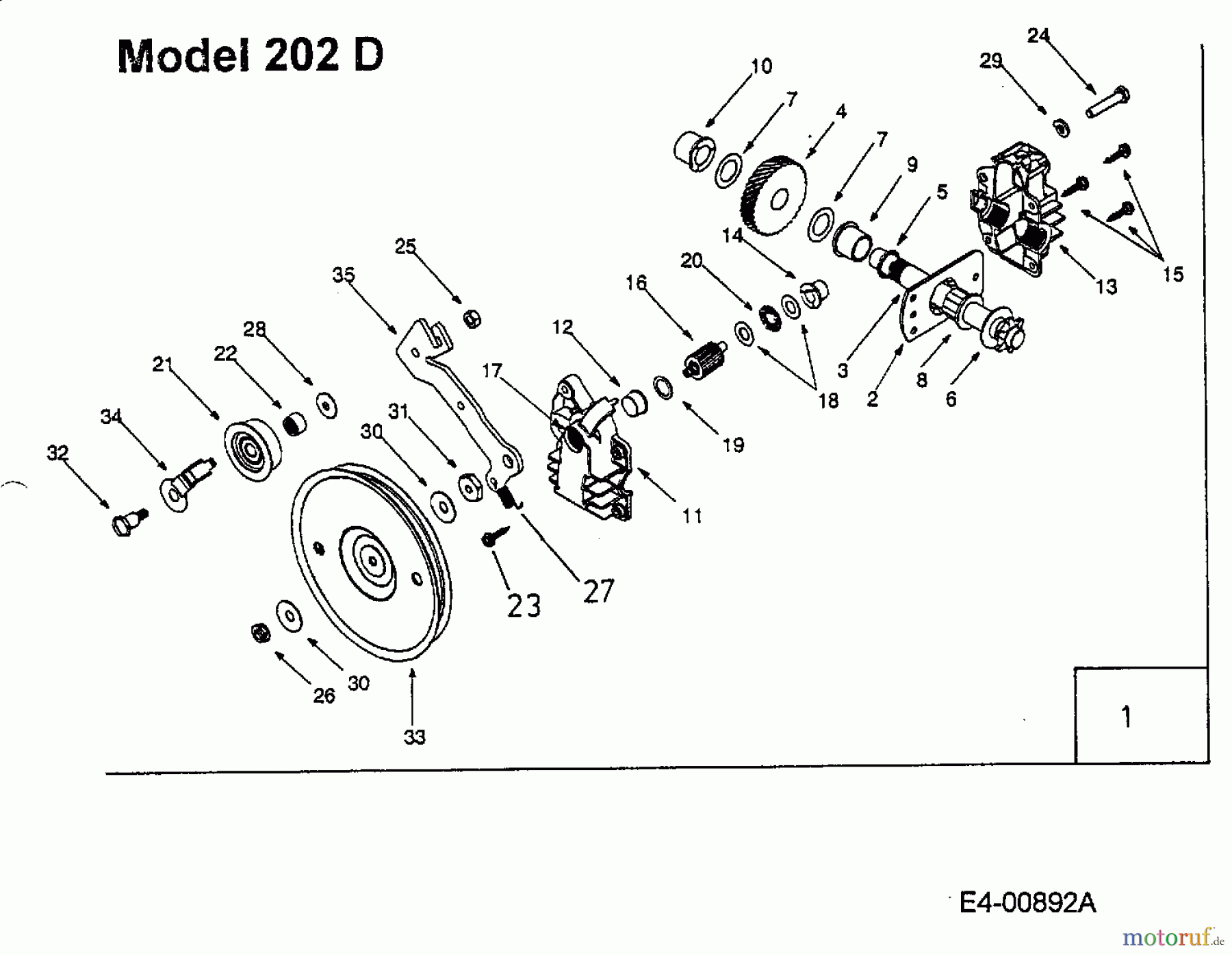  MTD Leaf blower, Blower vac 202 24A-202D678  (2004) Gearbox