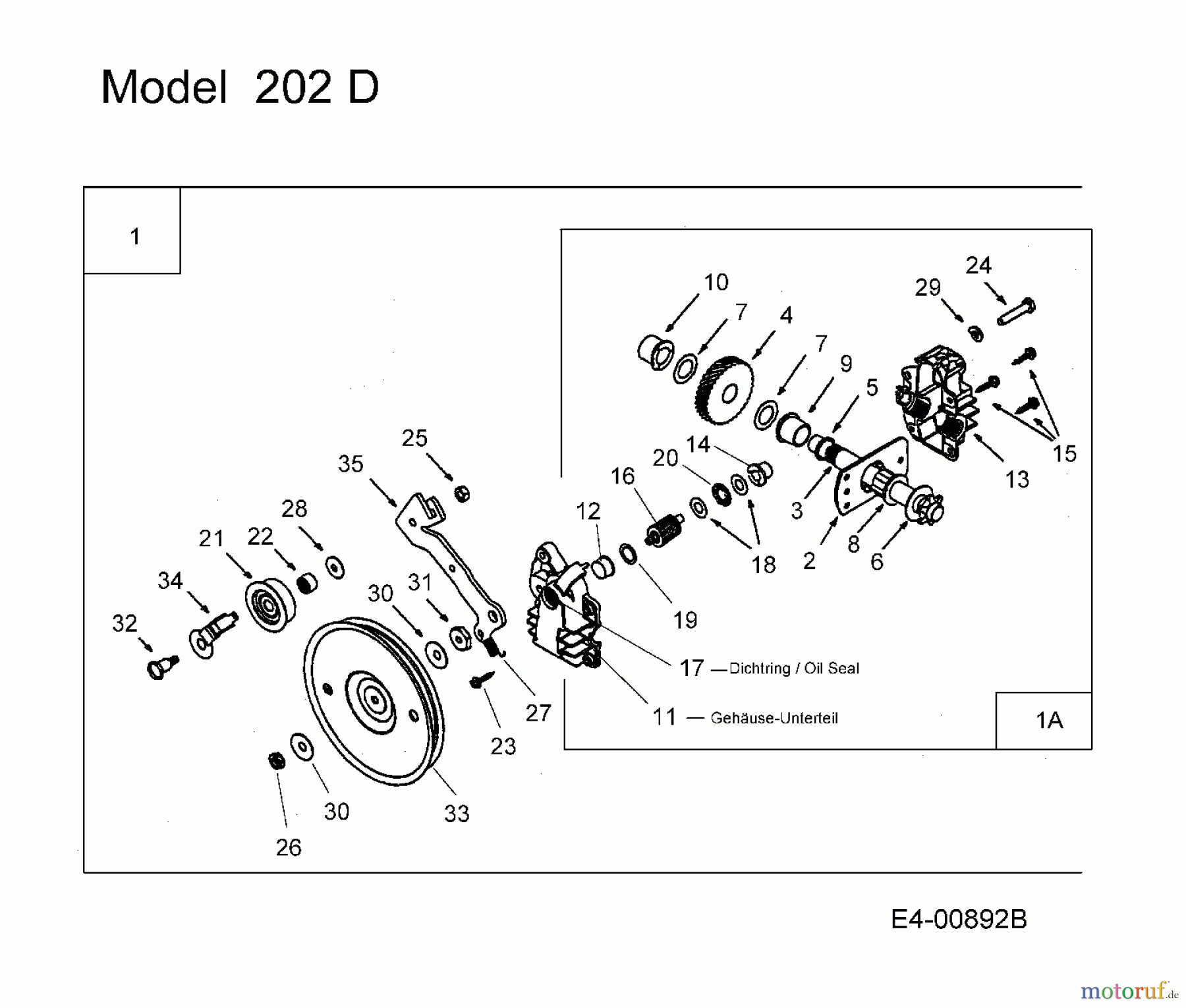  MTD Laubsauger mit Häckselfunktion 202 24A-202G678  (2007) Getriebe