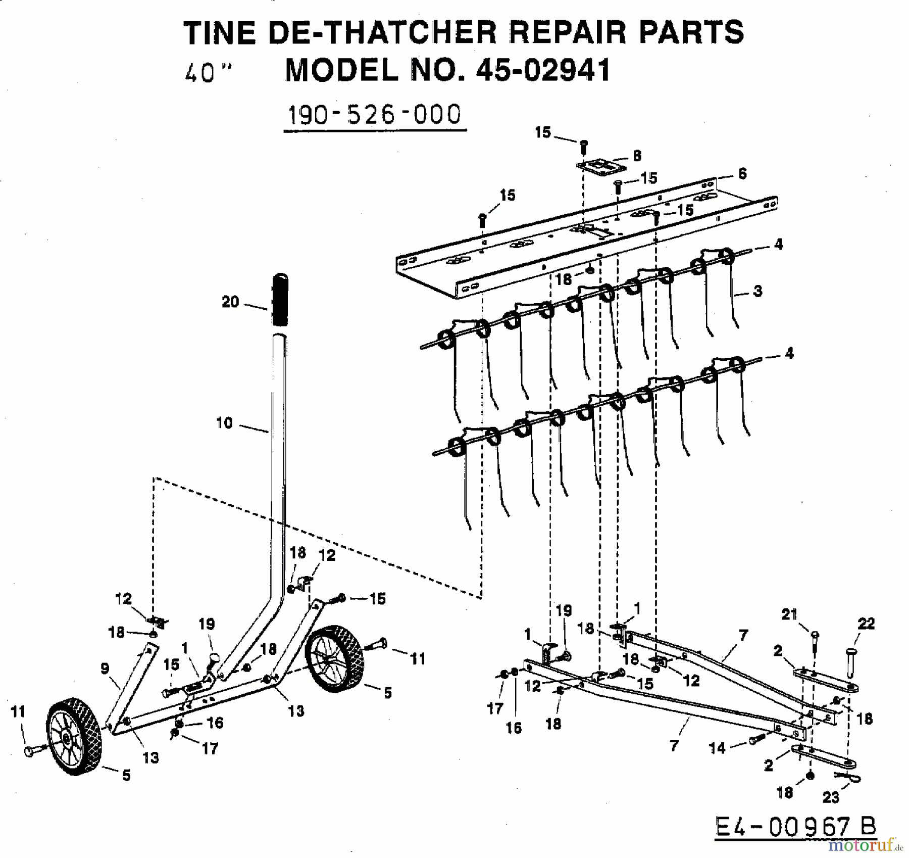 MTD Zubehör Zubehör Garten- und Rasentraktoren Rasenlüfter 45-02941 (190-526-000) 190-526-000 (2008) Grundgerät