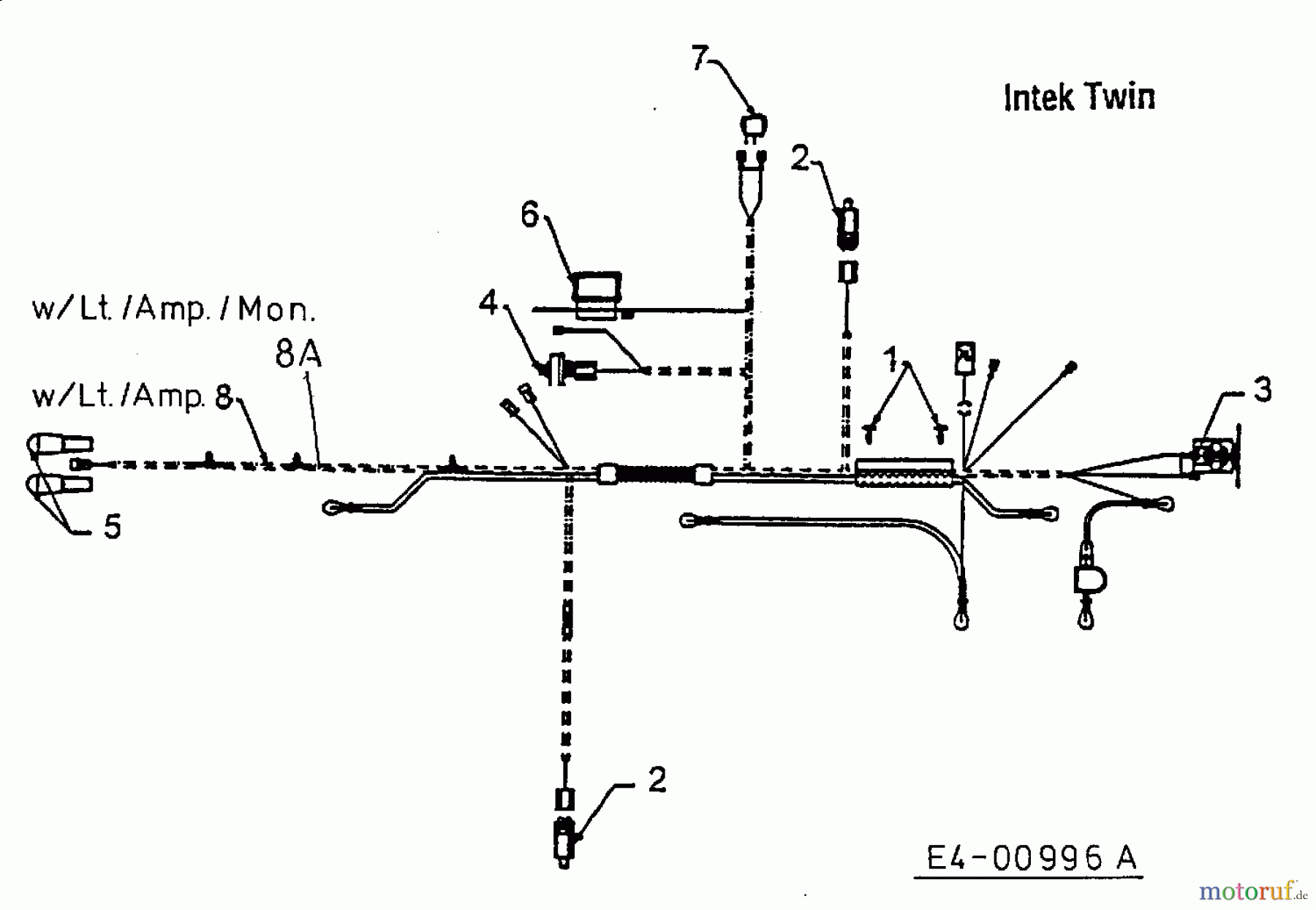  MTD Lawn tractors H 160 13AF695G678  (1998) Wiring diagram Intek Twin