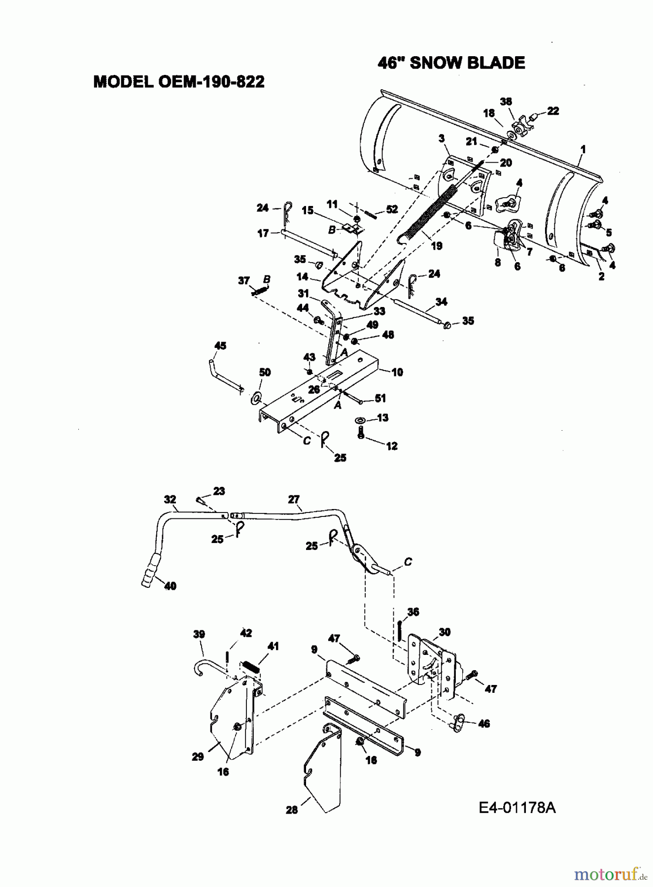  MTD Zubehör Zubehör Garten- und Rasentraktoren Räumschild für CC 1000 SD Serie OEM-190-822  (2003) Grundgerät