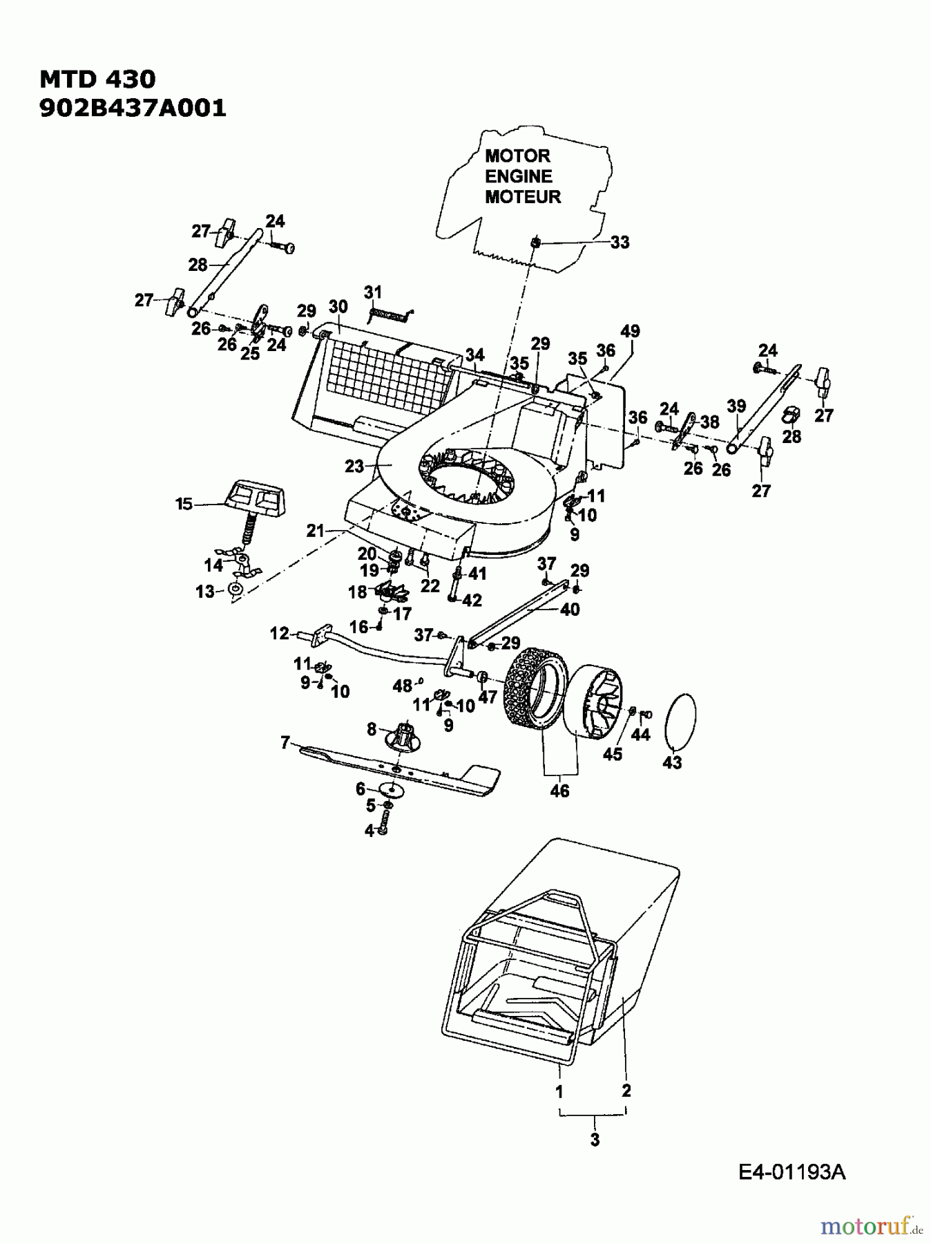  MTD Motormäher 430 A 902B437A001  (1995) Grundgerät