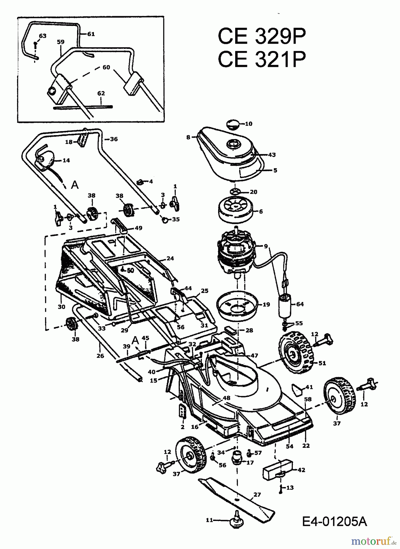  MTD Electric mower CE 329 P 901E322P001  (1994) Basic machine