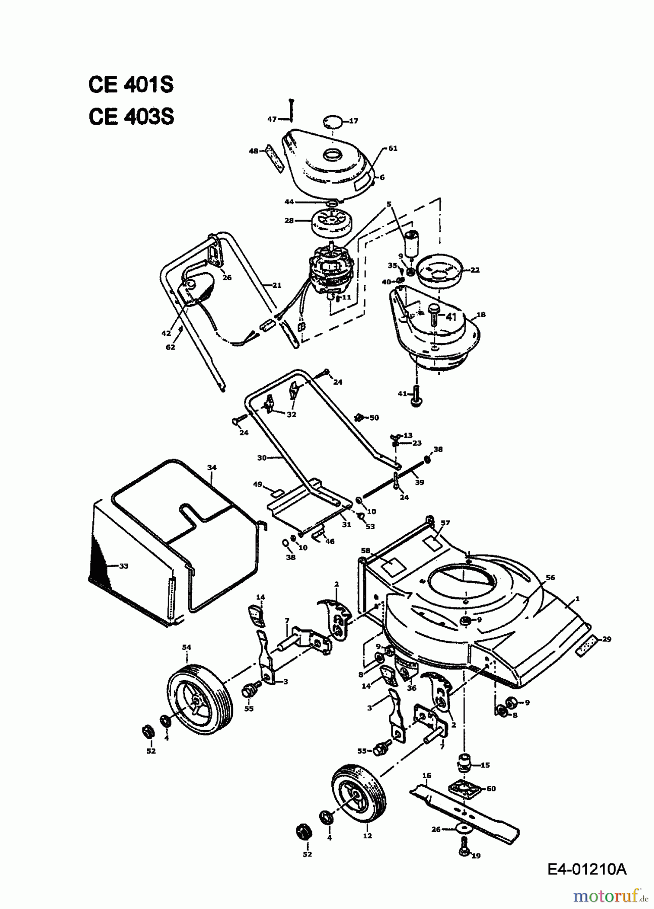  MTD Electric mower CE 401 S 901E403S001  (1994) Basic machine