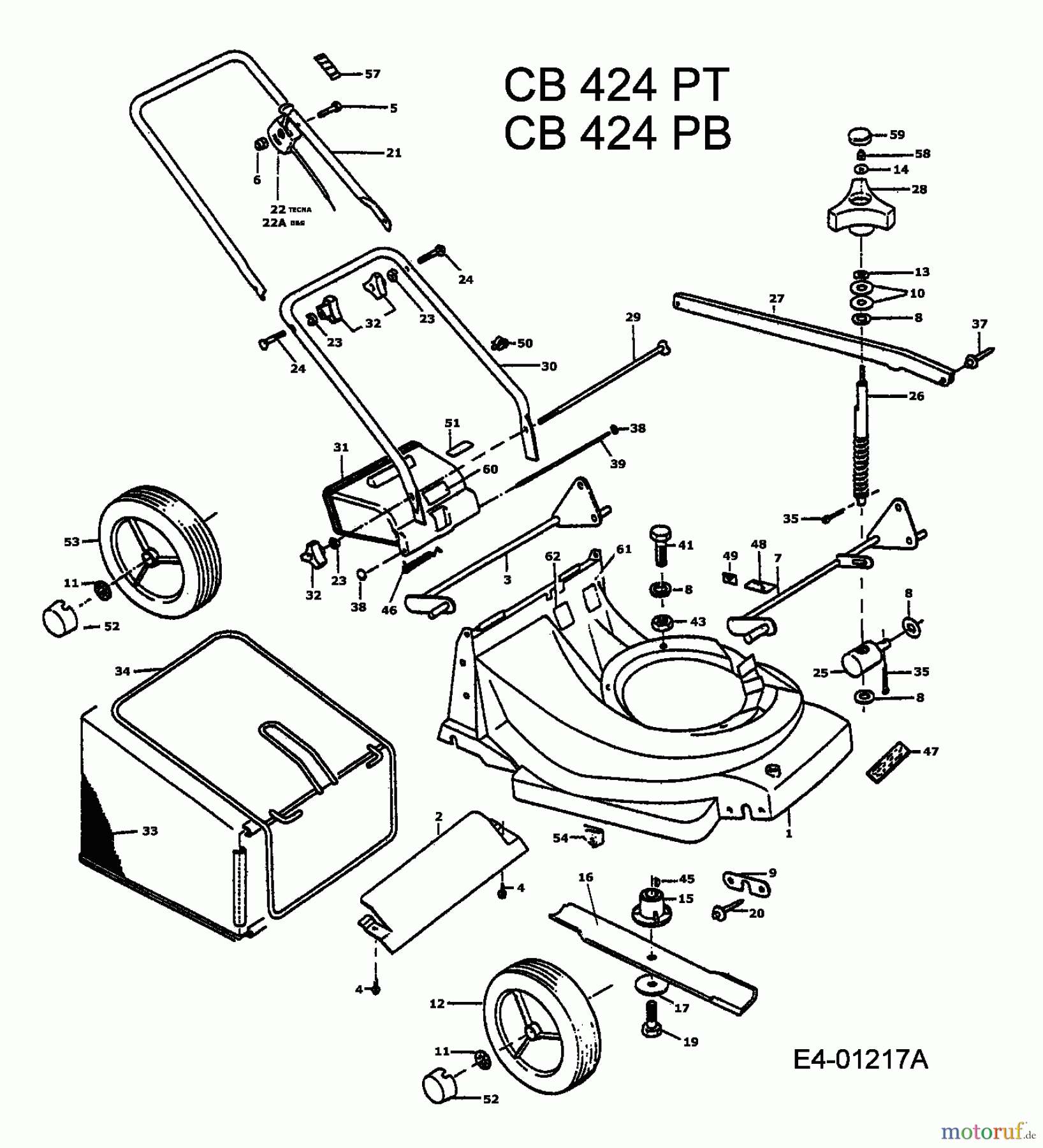  MTD Motormäher CB 424 PT 901B407P002  (1994) Grundgerät