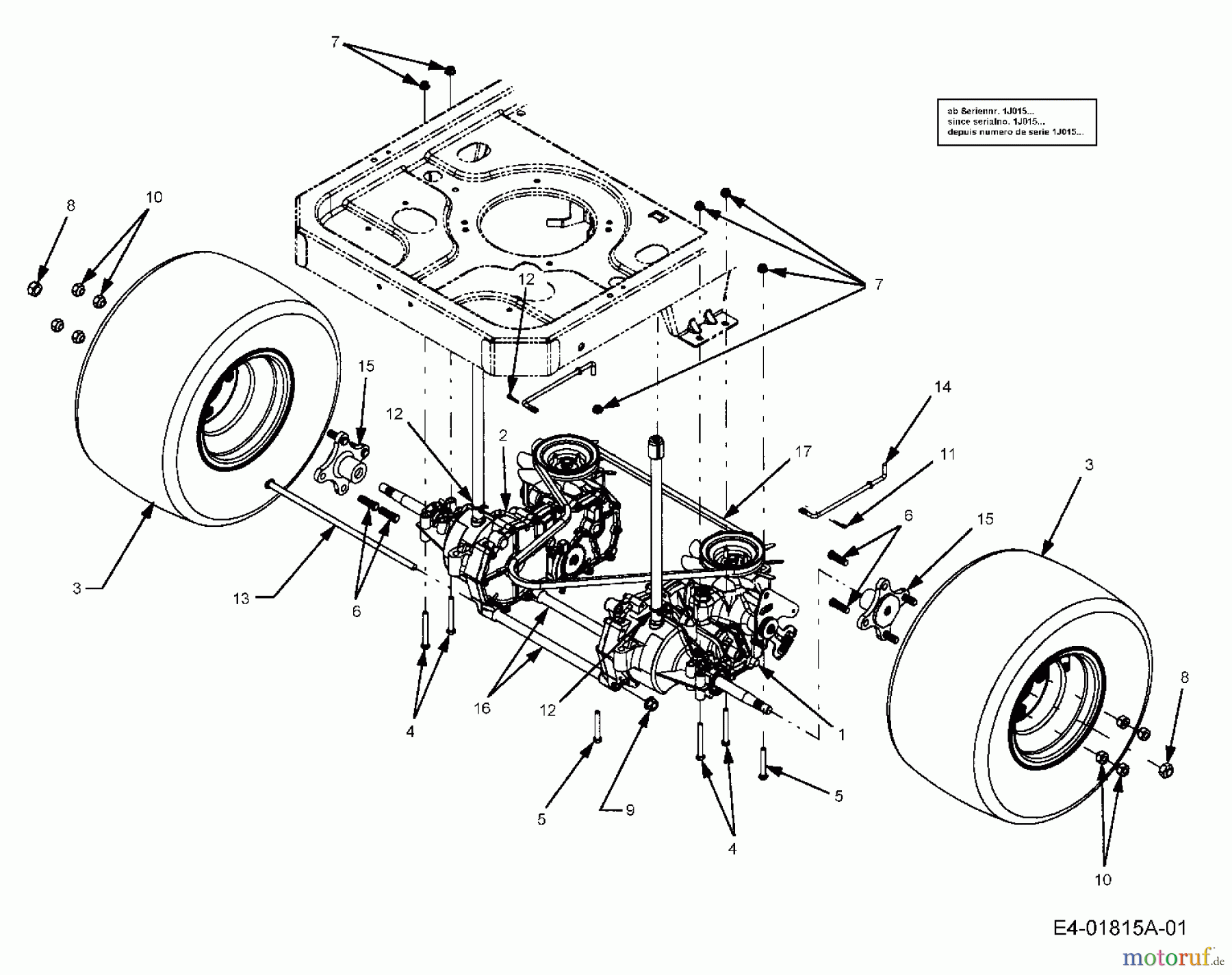  Cub Cadet Zero Turn RZT 50 17AA5D7P603  (2006) Fahrantrieb, Räder