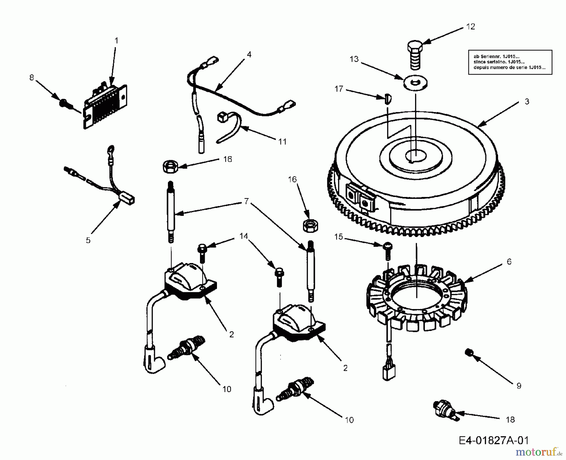  Cub Cadet Zero Turn RZT 50 17AA5D7P603  (2006) Schwungrad, Zündanlage